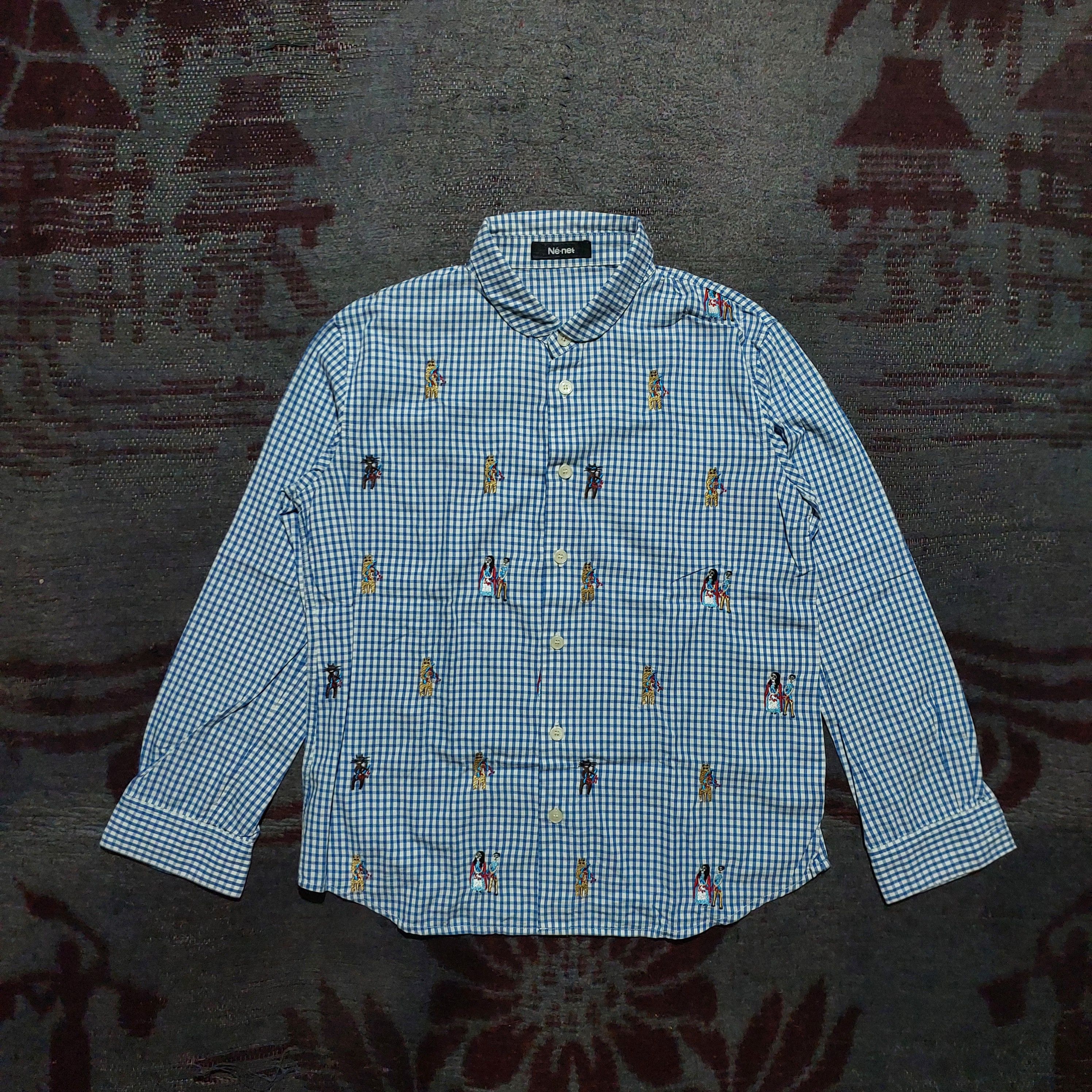 Ne-Net Ne-Net checkered plaid blue L/s shirt Size US M / EU 48-50 / 2 - 1 Thumbnail