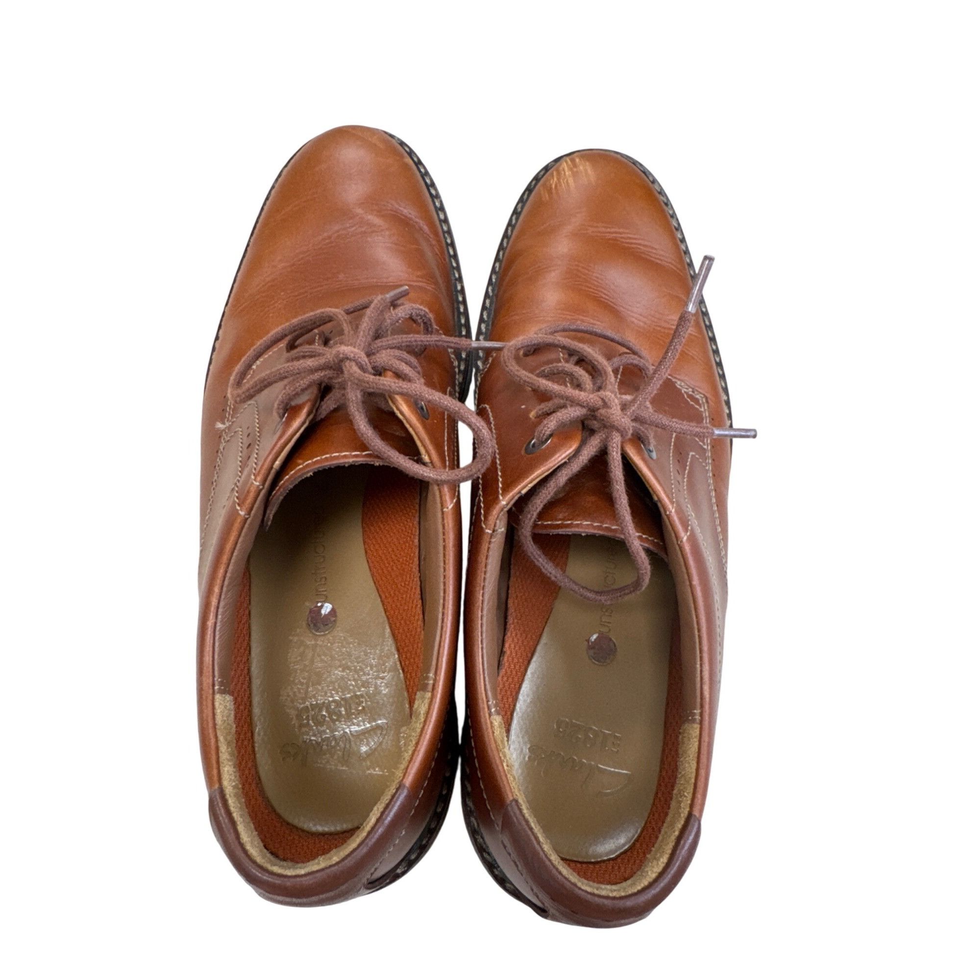 Clarks Clarks Mens Brown Leather Lace-Up Oxfords Shoes Size 9.5 SKU Size US 9.5 / EU 42-43 - 11 Thumbnail