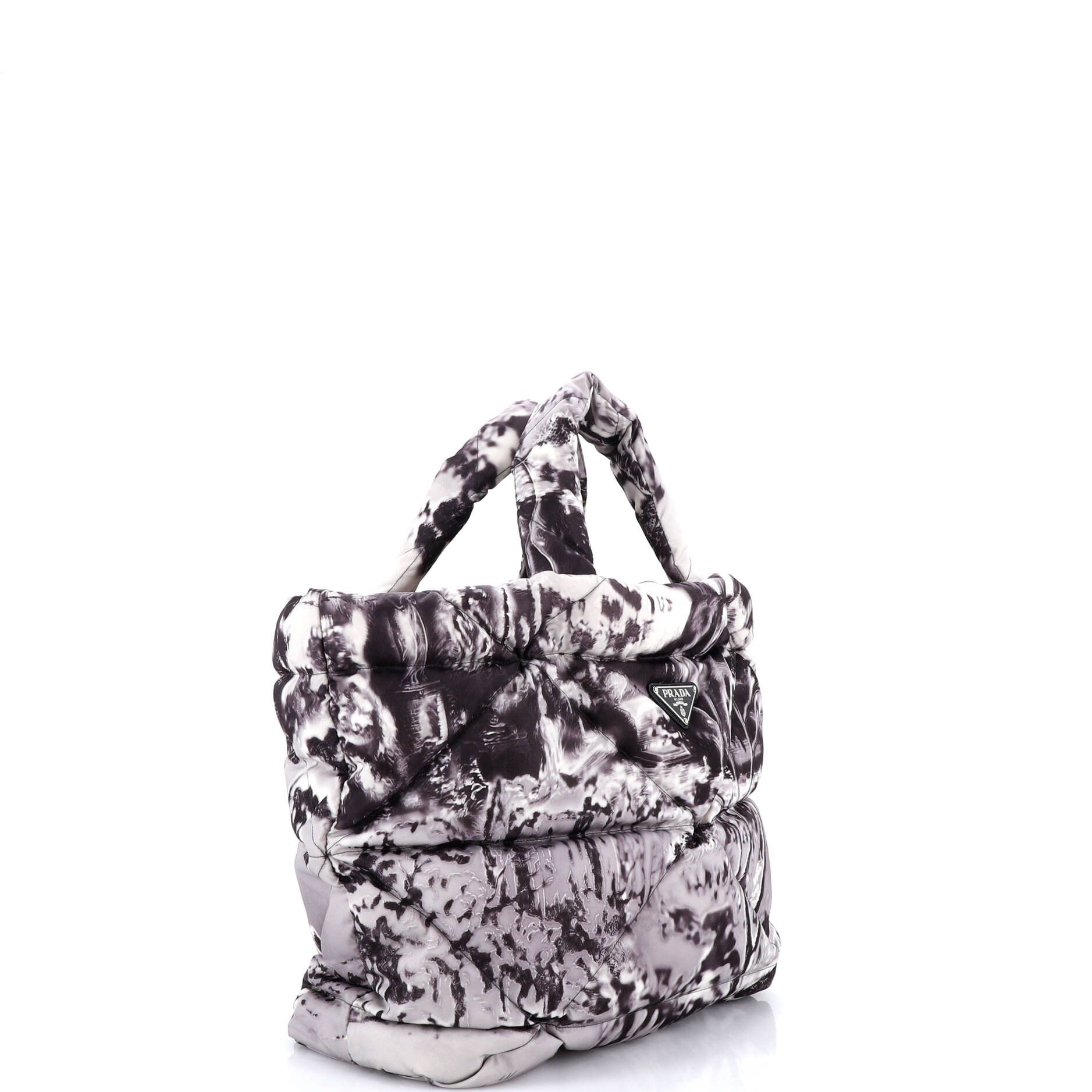 Prada Padded Tote Bag Quilted Printed Re-Nylon Medium, Women's