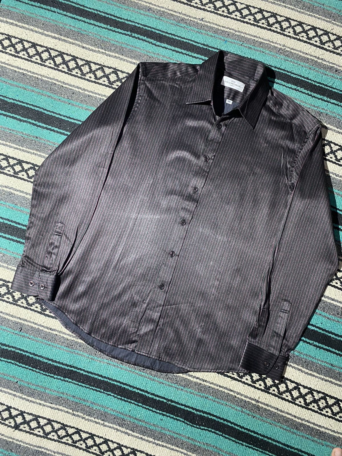 Balenciaga 2000s Balenciaga - Button Up Striped Shirt Size US M / EU 48-50 / 2 - 2 Thumbnail