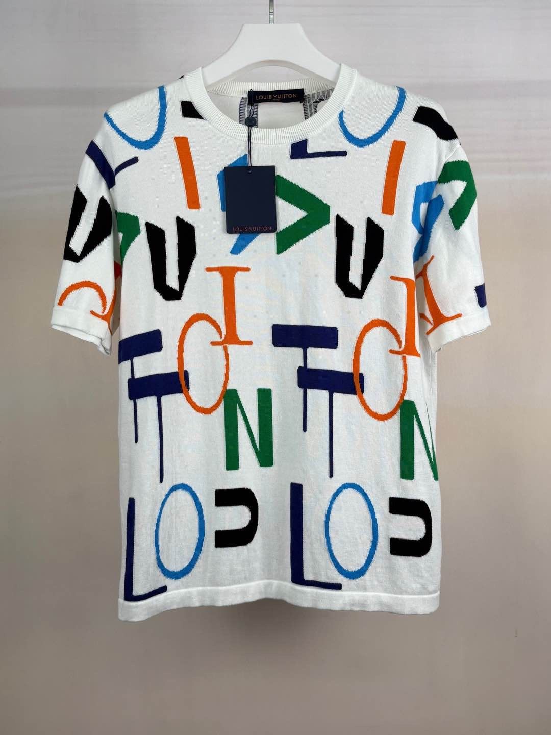 Louis Vuitton Louis Vuitton Multi-Color Letter Knit T-Shirt Size M Size US M / EU 48-50 / 2 - 1 Thumbnail
