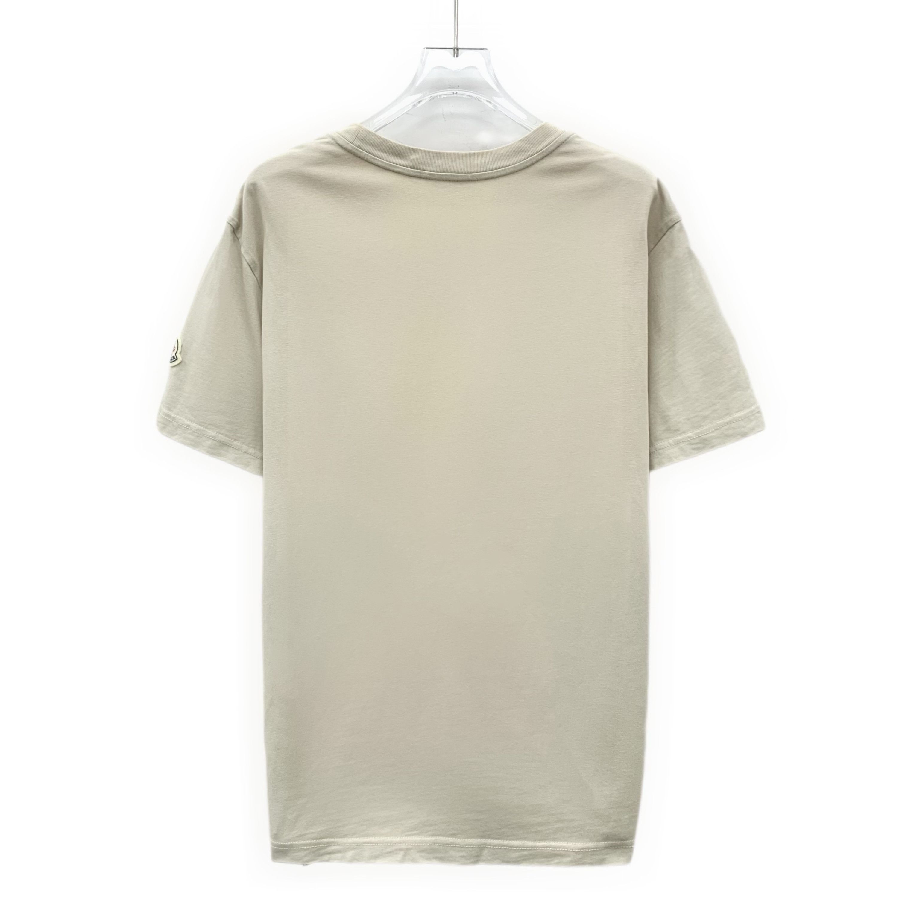 Moncler Moncler Embroidered Logo Tee Beige (L) Size US L / EU 52-54 / 3 - 2 Thumbnail