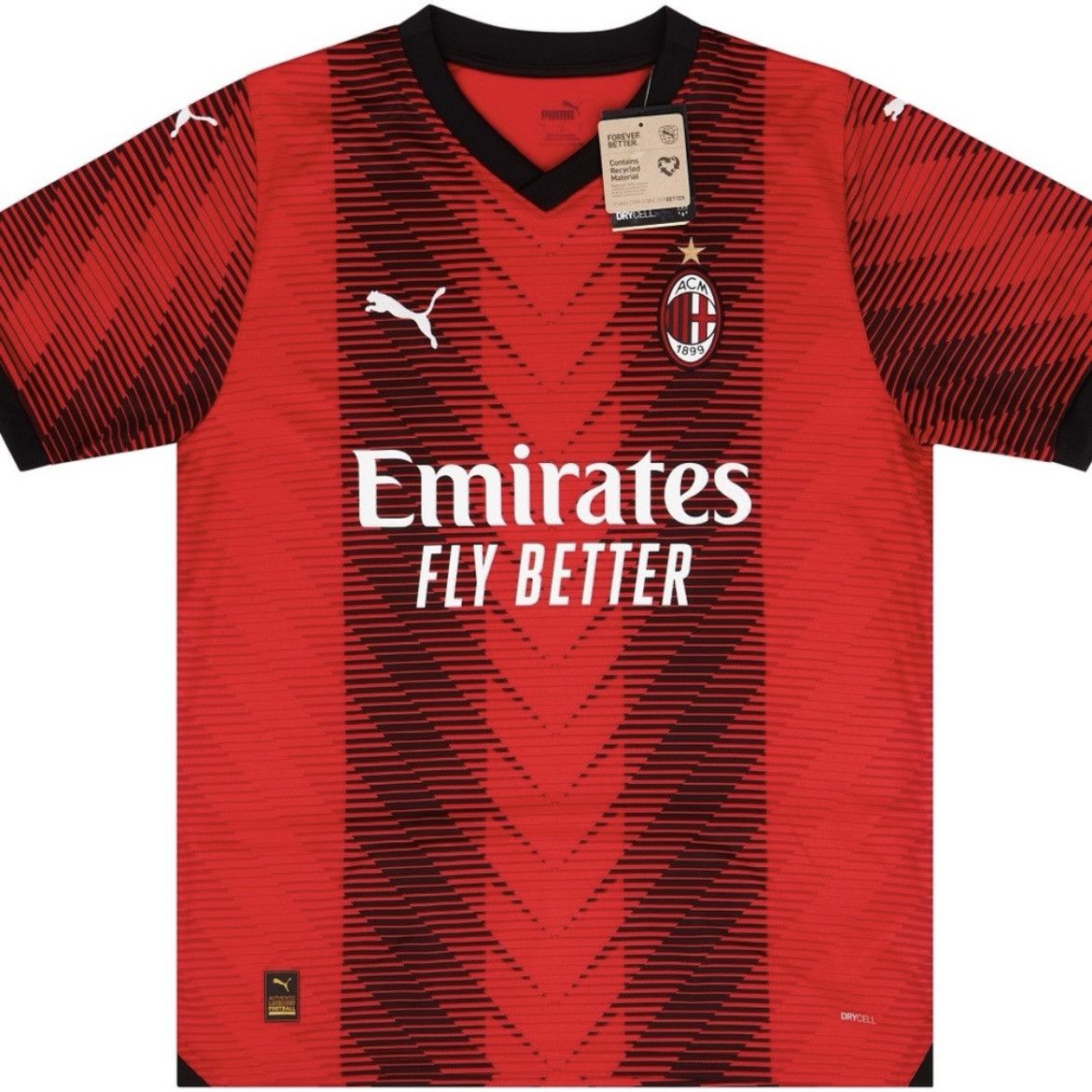 image of Puma x Soccer Jersey Christian Pulisic - Ac Milan Soccer Jersey - Home Kit - 3Xl in Red/Black (Size