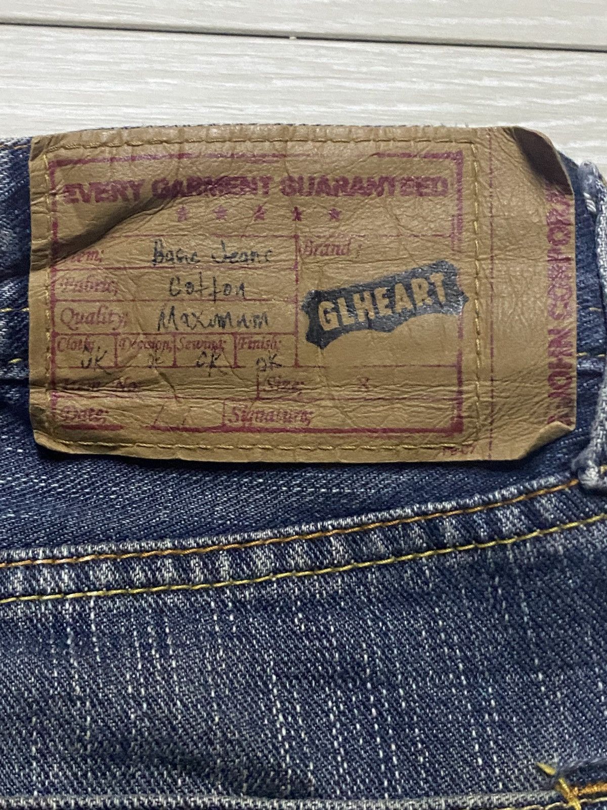 Japanese Brand Vintage Japanese Brand GL Heart Faded Wash Distressed Jeans Size US 34 / EU 50 - 8 Thumbnail