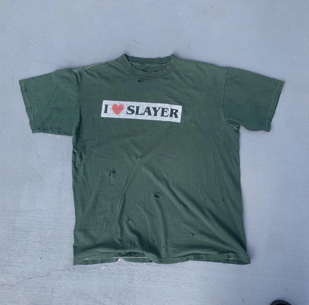 World Industries 1992 World Industries “I Love Slayer” T Shirt Size XL. RARE Size US XL / EU 56 / 4 - 4 Thumbnail