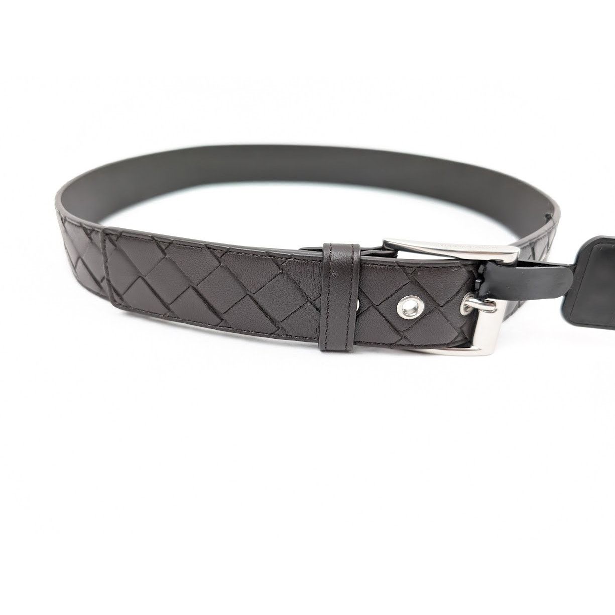 Bottega Veneta o1rshd1 Size: 85 / Intrecciato Nappa Belt in Fondente/Silver Size 32 - 14 Thumbnail
