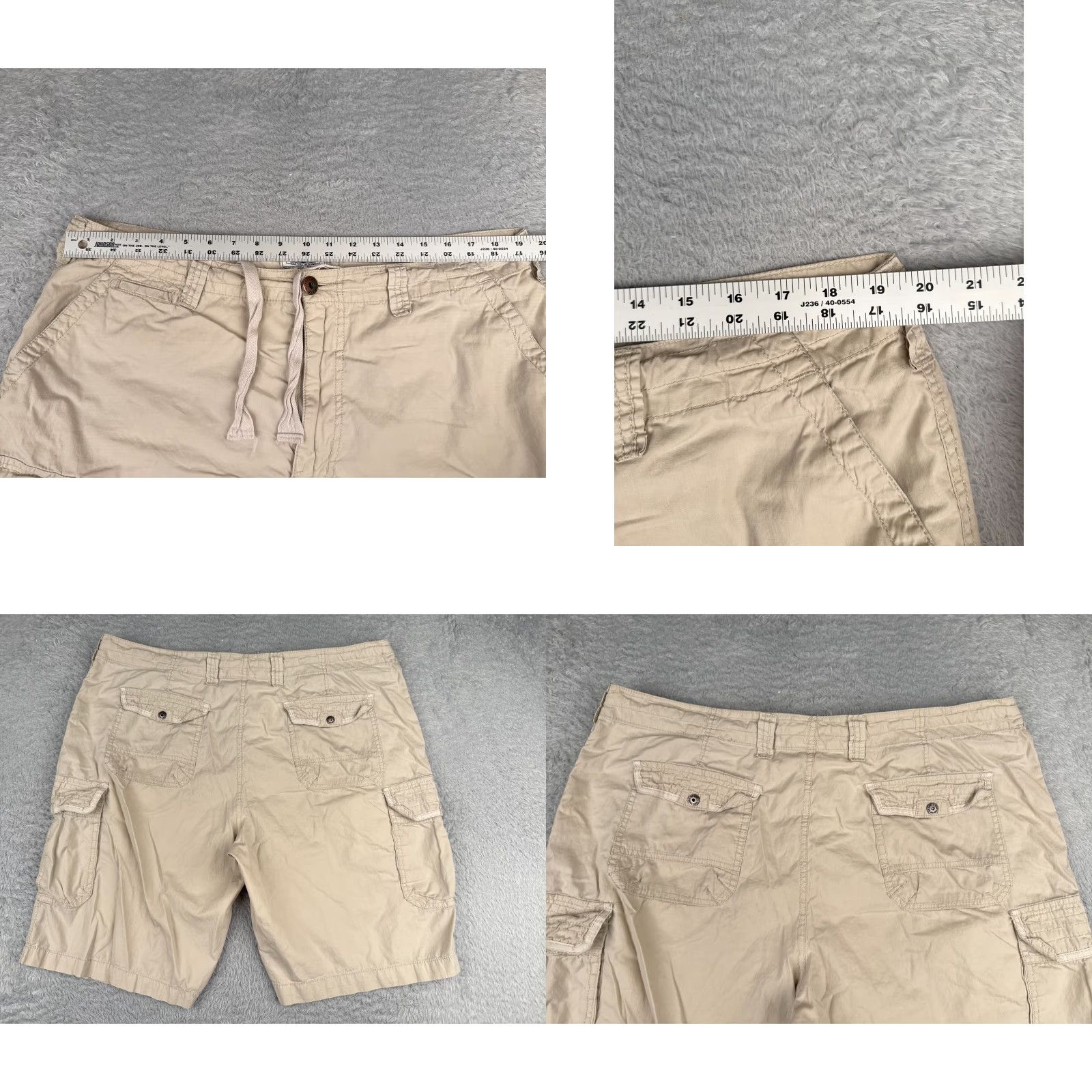 J Brand Urban Pipeline Shorts Mens 38 Beige Cargo Drawstring 100% Cotton Canvas Casual Size US 38 / EU 54 - 9 Thumbnail