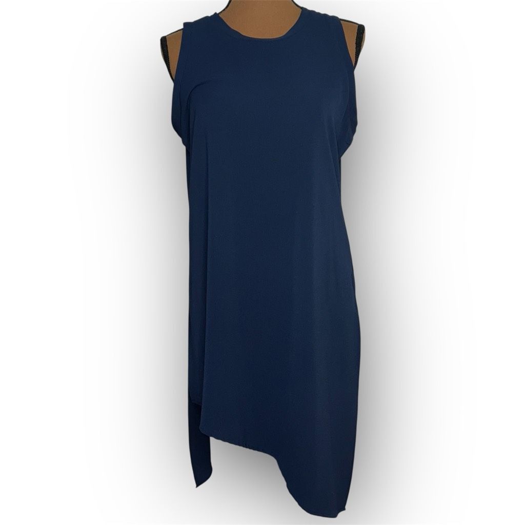 SSENSE Spense Asymmetrical Navy Blue Sleeveless Tunic Tank Top Blou Size M / US 6-8 / IT 42-44 - 2 Thumbnail