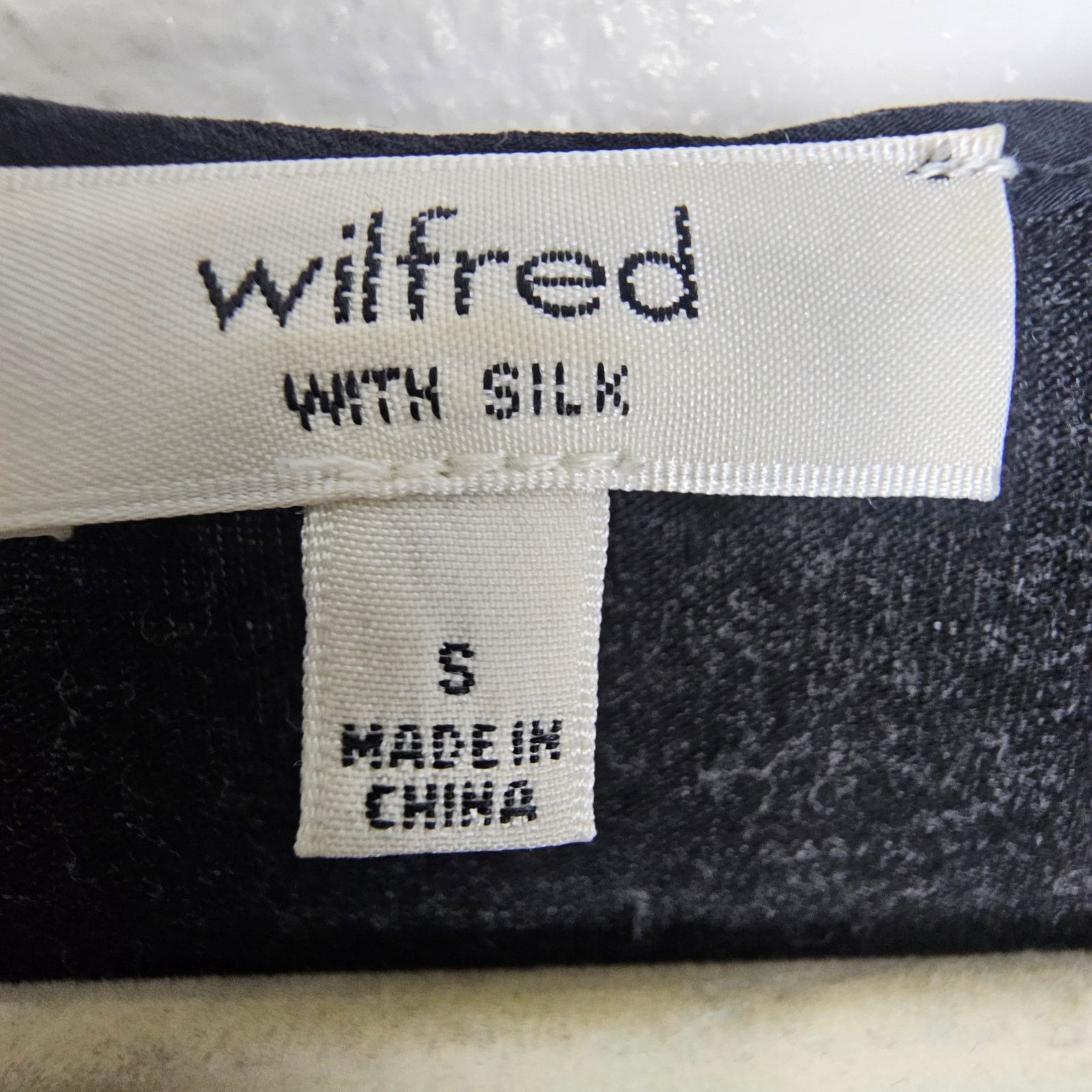 Wildfox Wilfred Womens Black Silk Blouse S Mixed Media Quiet Luxury Size S / US 4 / IT 40 - 7 Thumbnail