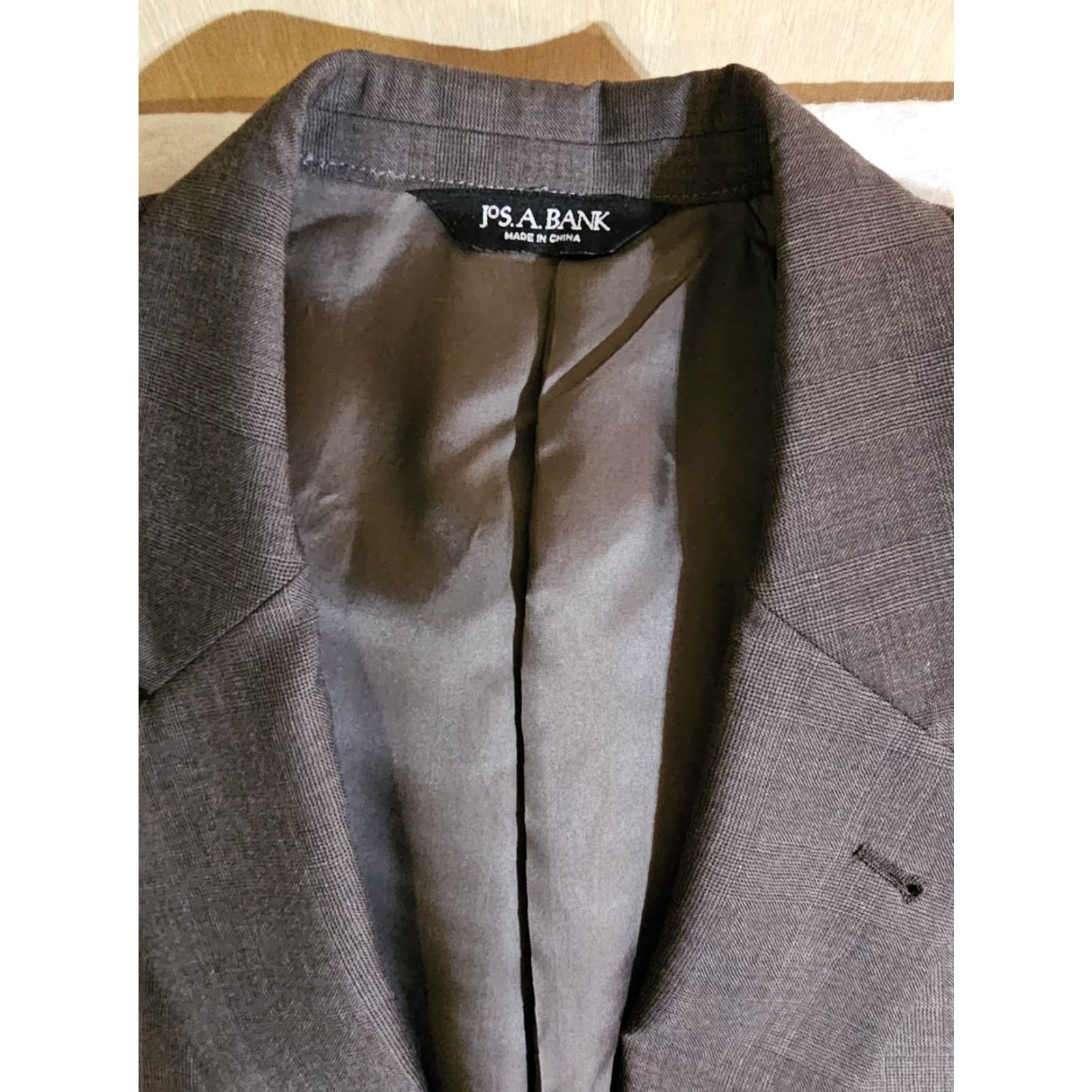 Jos. A. Bank Jos A Bank Signature Collection Suit Mens 2pc 100% Wool 43R 36x30 Brown/Grey Size 46R - 3 Thumbnail