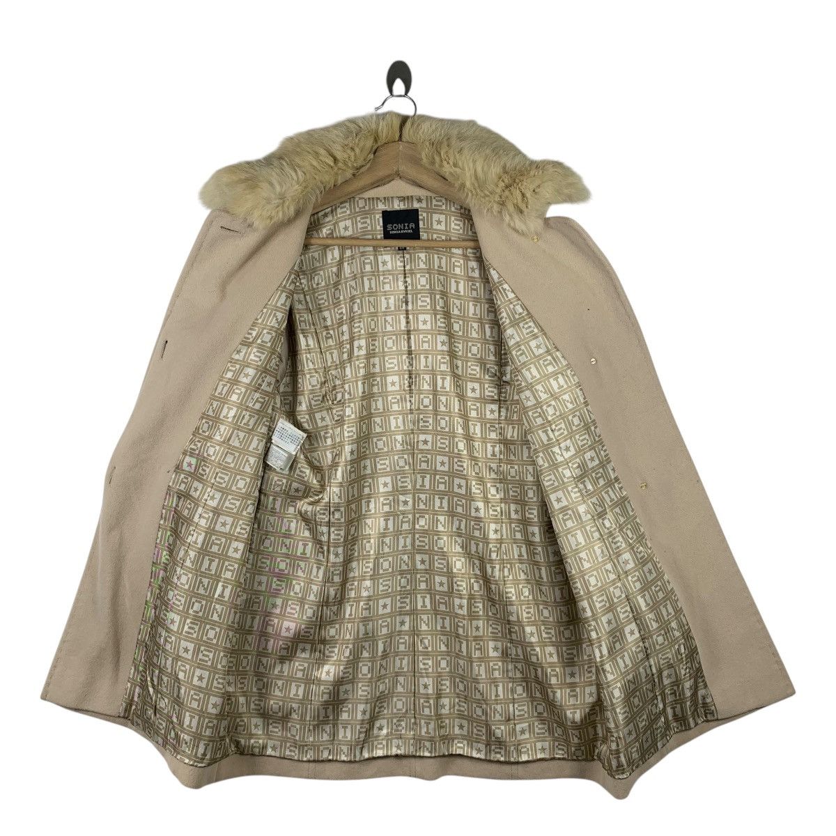 Designer Vintage SONIA RYKIEL Paris Designer Fur Collar Wool Jacket Size US M / EU 48-50 / 2 - 3 Thumbnail