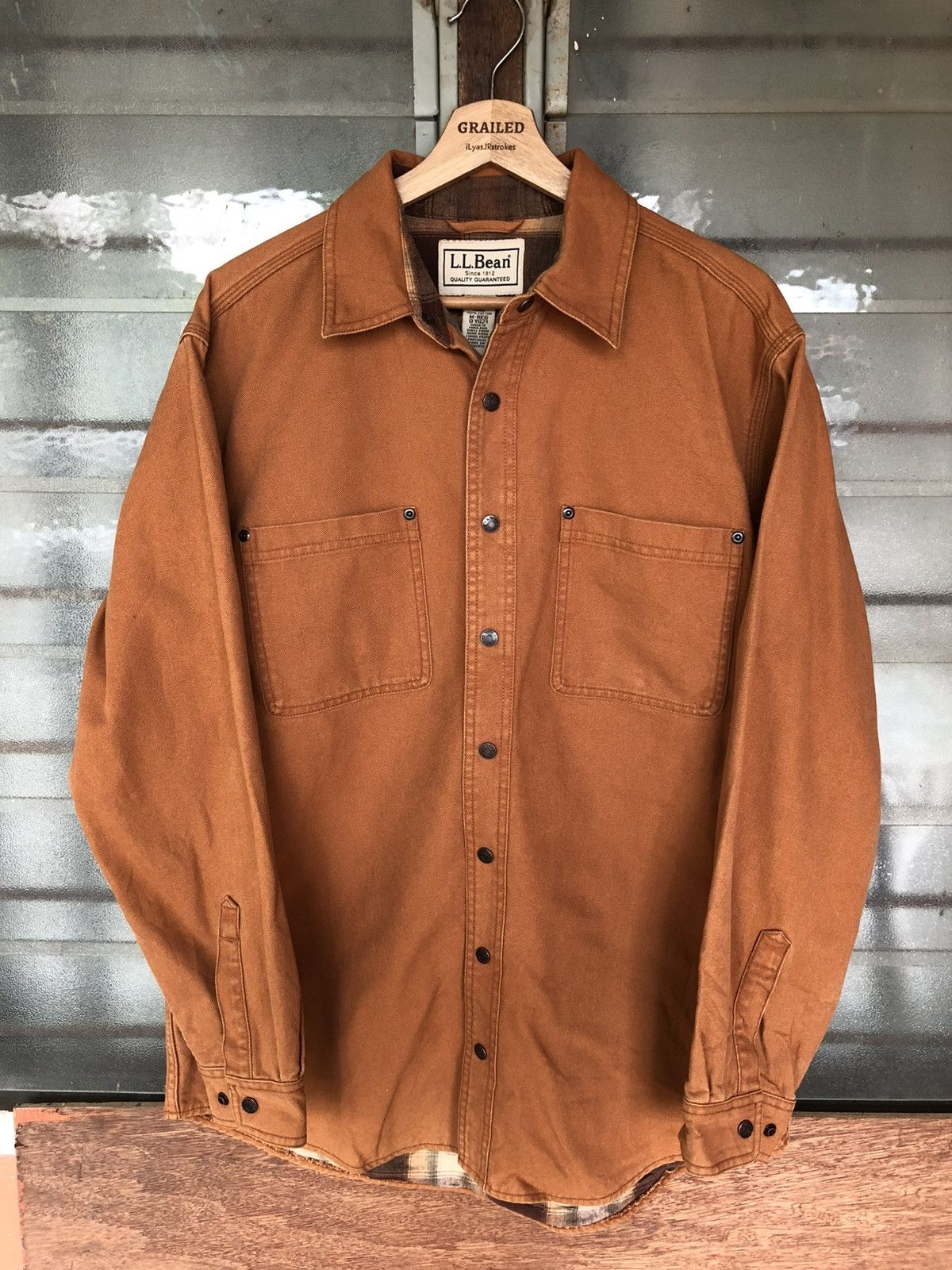 L.L. Bean Vintage 90's L.L. Bean Flannel Lined Canvas Work Jacket Size US M / EU 48-50 / 2 - 4 Thumbnail