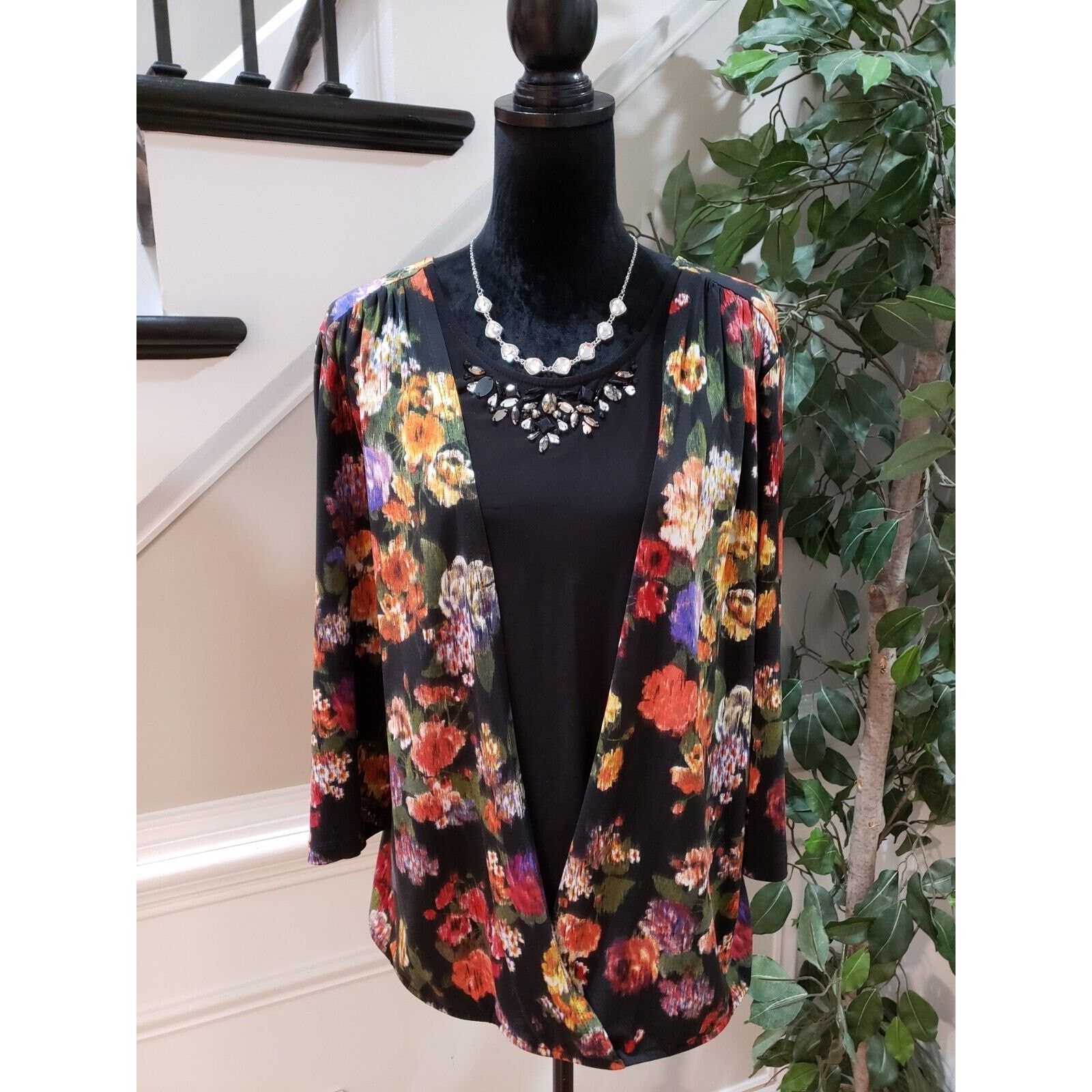 Other New Directions Polyester Round Neck Long Sleeve Blouse 3X Size 3XL / US 20-22 - 12 Thumbnail