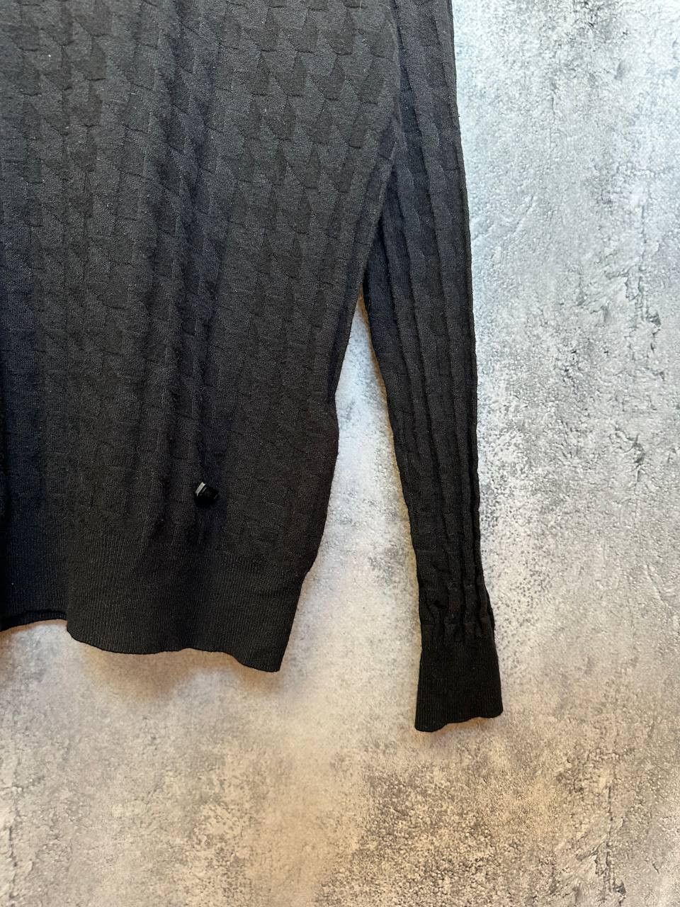 Armani Collezioni Armani Collezioni Black Textured Knit Sweater Pullover Size S / US 4 / IT 40 - 9 Thumbnail