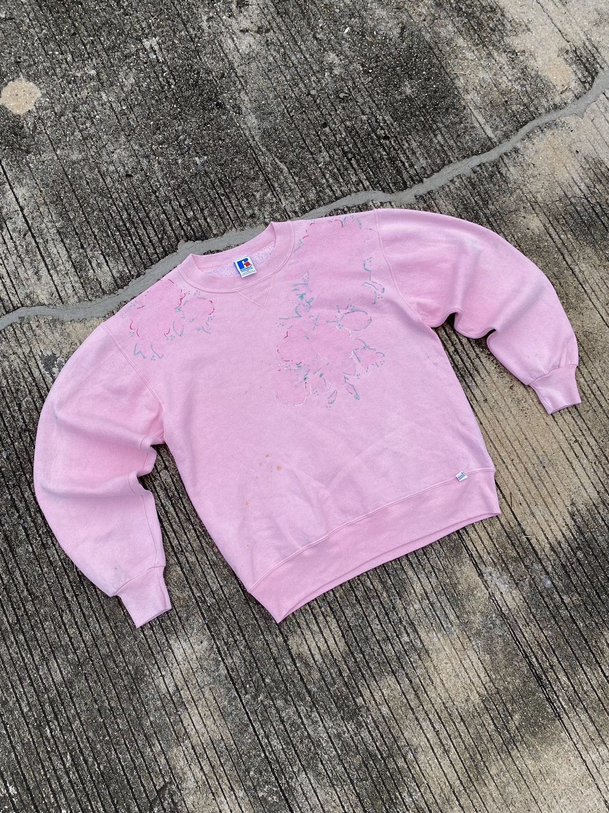Russell Athletic × Vintage Faded Pink Russell Athletic Sweatshirt Custom Size US M / EU 48-50 / 2 - 2 Thumbnail