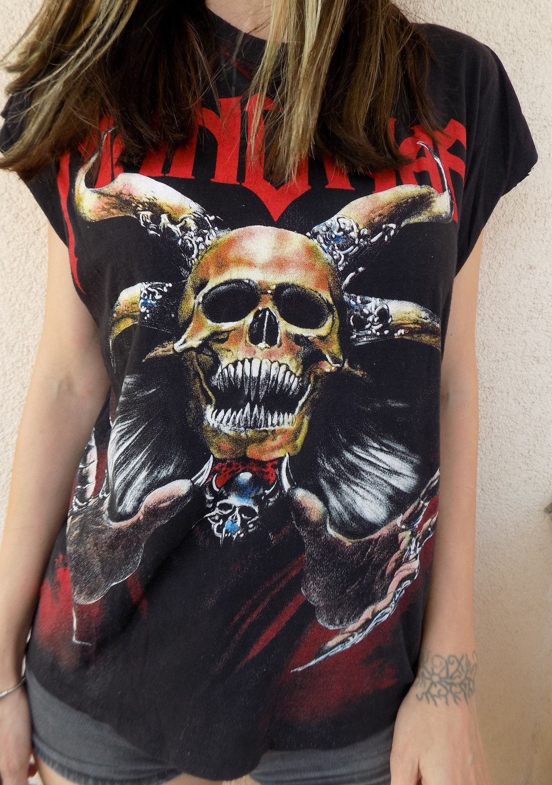 Band Tees Vintage 90's Manowar T-shirt Size US XL / EU 56 / 4 - 3 Thumbnail