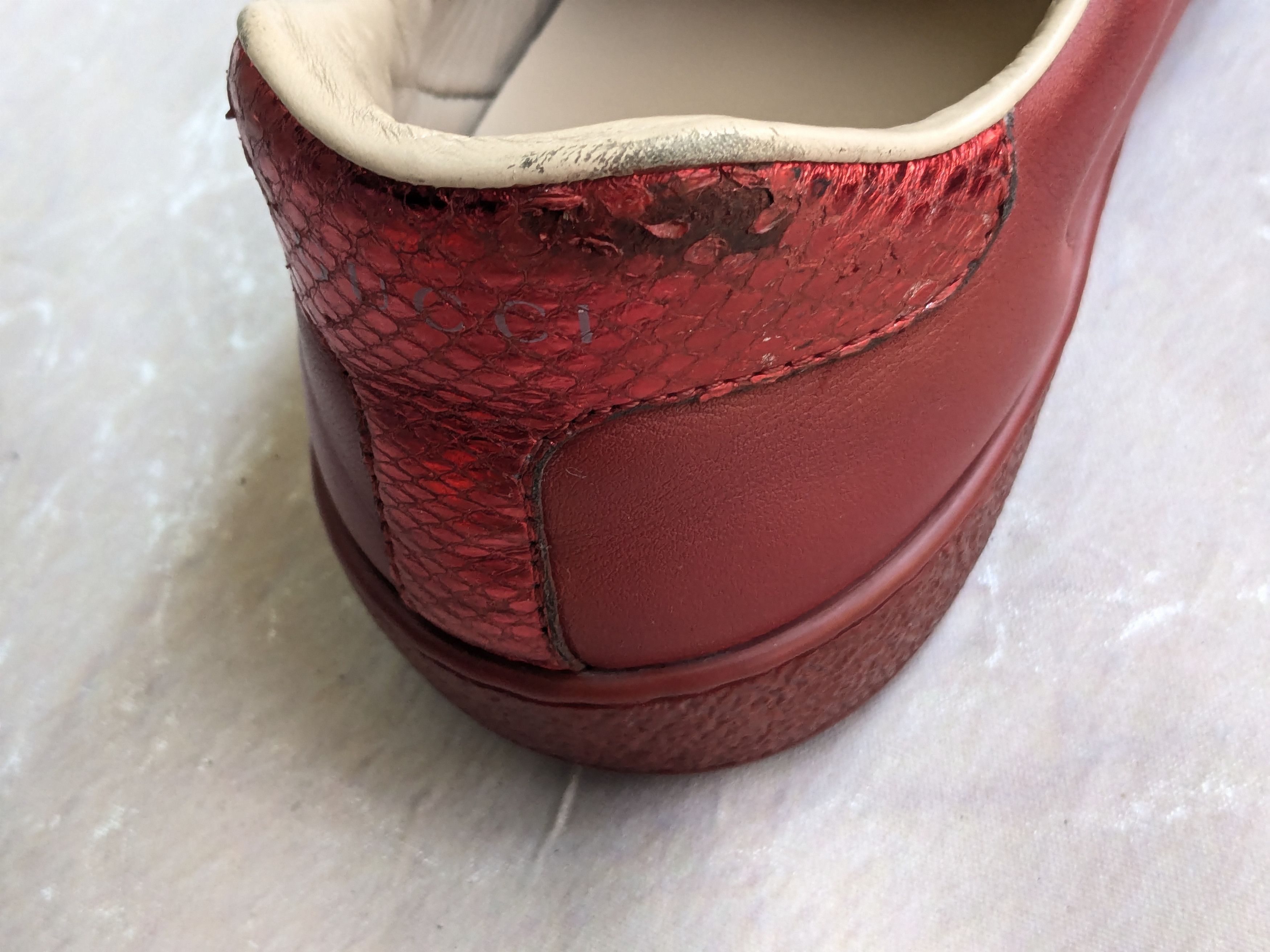 Gucci Gucci Ace Sneakers 9.5 Red Leather Low 429446 Size US 9.5 / EU 42-43 - 17 Thumbnail