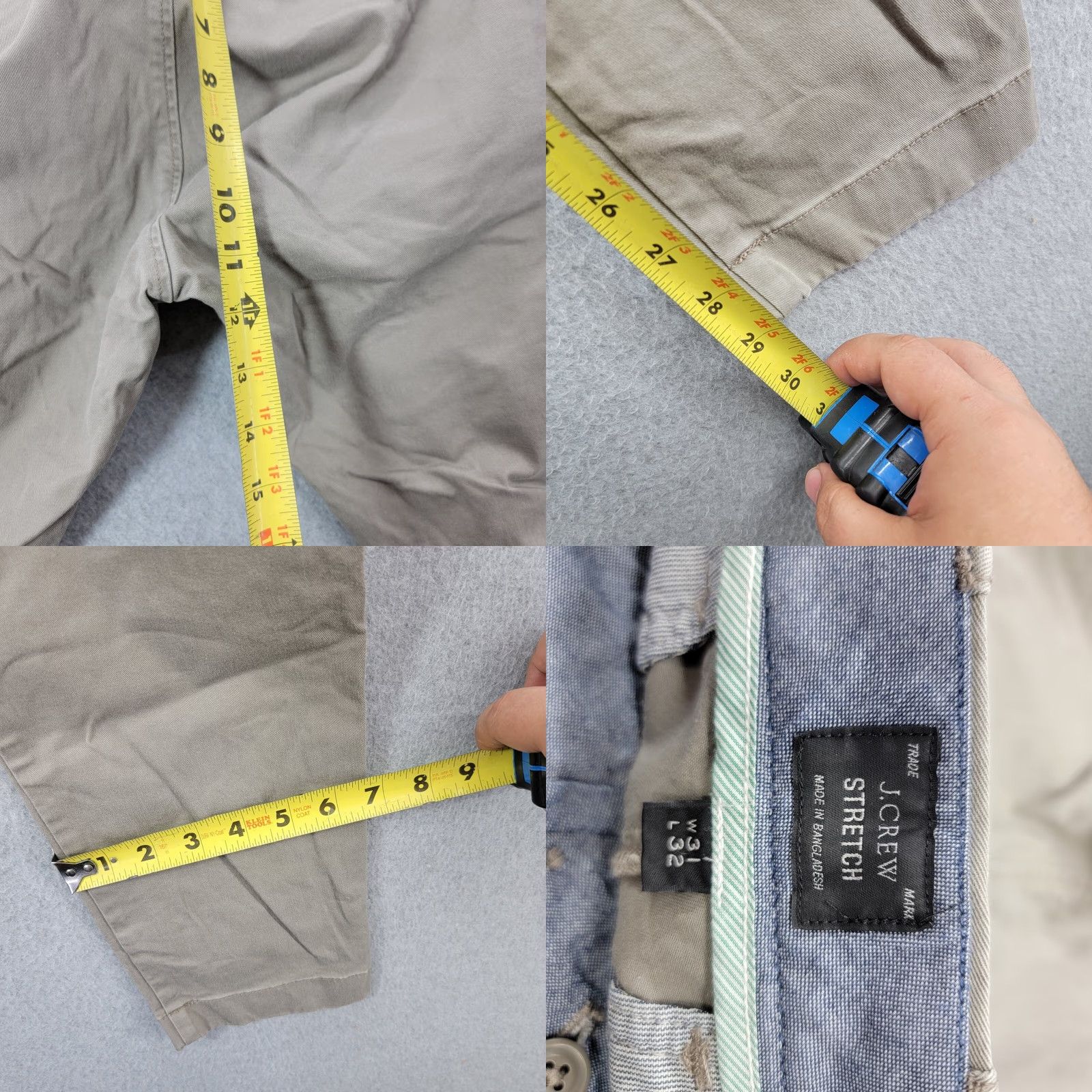 J.Crew J.CREW Chino Pants Mens Size 31x32 Beige Stretch Cotton 250 Skinny Fit Shirt Size US 31 - 8 Thumbnail