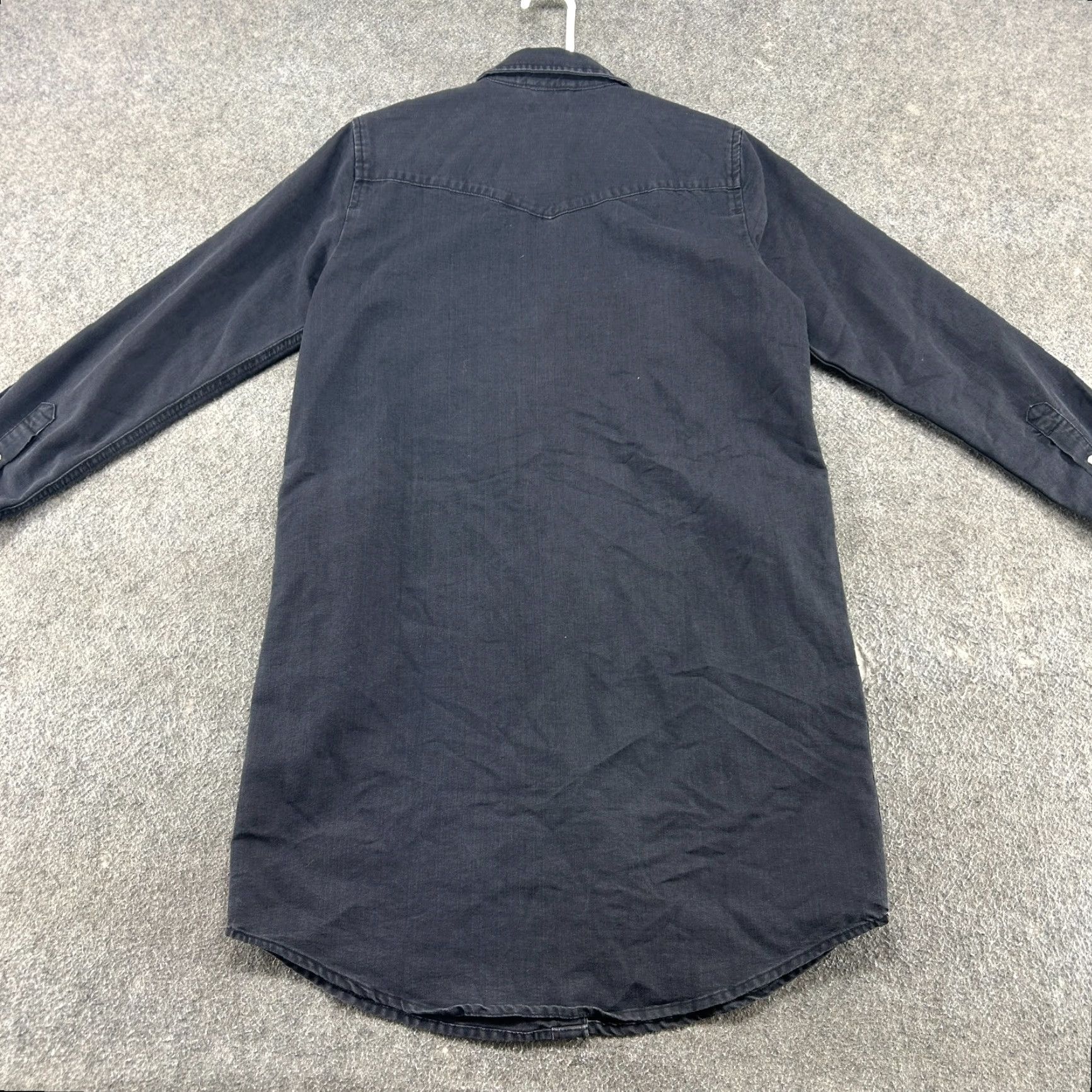 Levi's VINTAGE Levi's Shirt Dress Womens M Black Long Sleeve Button Up Shirt Pearl Snap Cotton Western Size M / US 6-8 / IT 42-44 - 7 Thumbnail