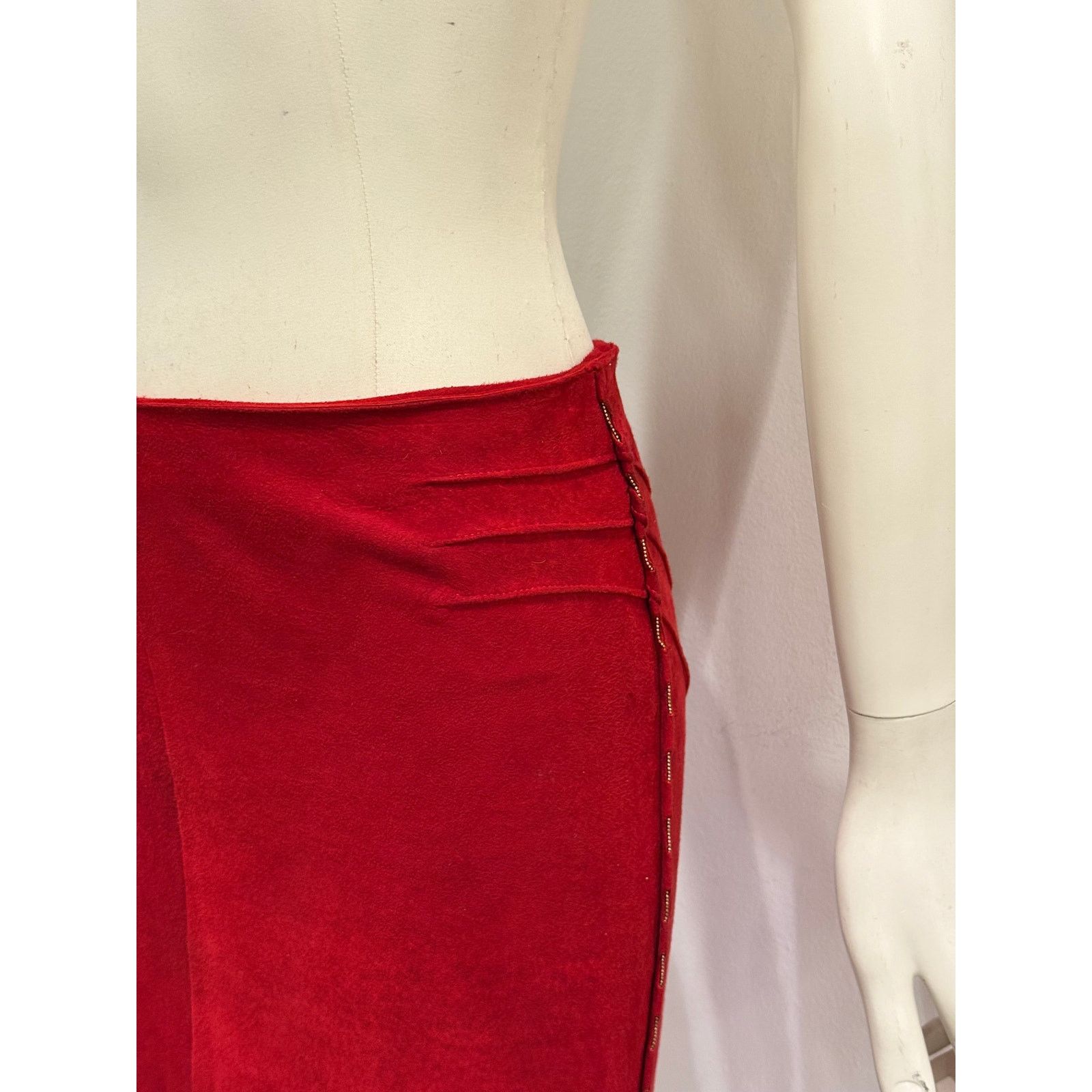 Roberto Cavalli Roberto Cavalli red suede leather skirt Size 30" / US 8 / IT 44 - 4 Thumbnail