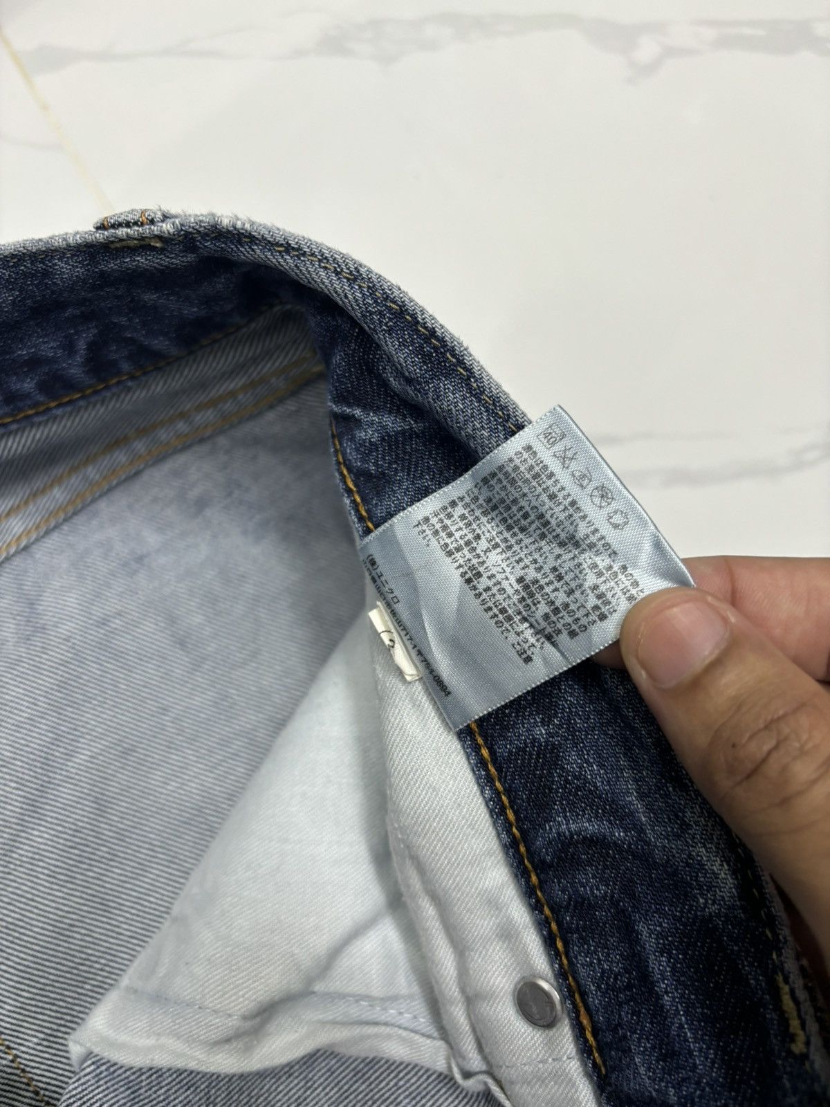 Kapital VINTAGE UNIQLO SELVEDGE DISTRESSED DENIM JEANS Size US 31 - 12 Thumbnail