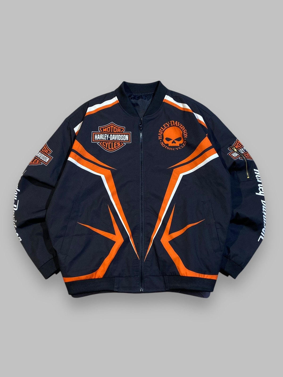 Harley Davidson 🔥 HARLEY DAVIDSON BIKER JACKET Y2K FLAMES PUNK ROCK VIBES Size US XL / EU 56 / 4 - 2 Thumbnail