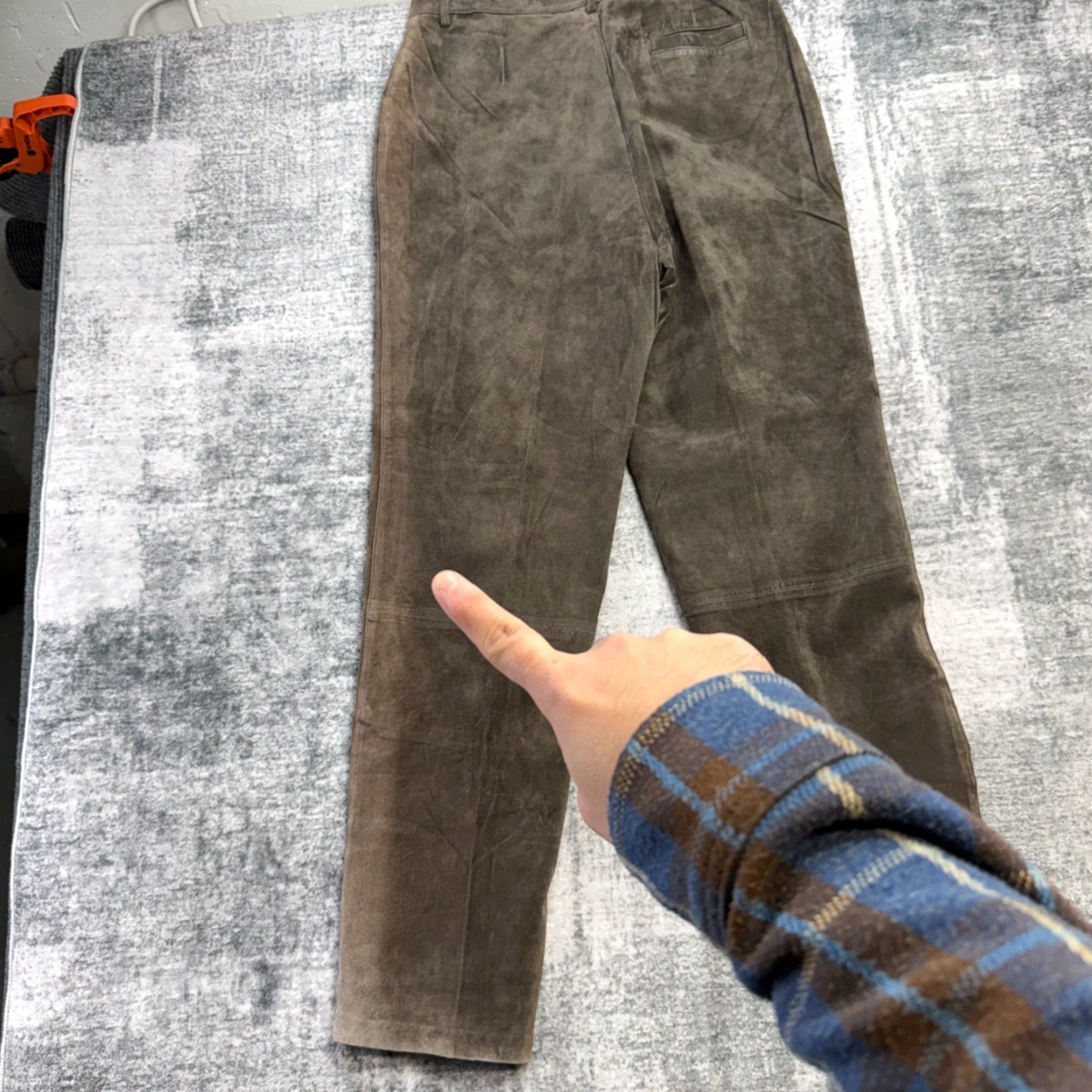 Vintage Sigrid Olsen Leather Pants Womens 14 Brown Suede Straight Trouser Western Boho Denim? Size 36" / US 14 / IT 50 - 7 Thumbnail