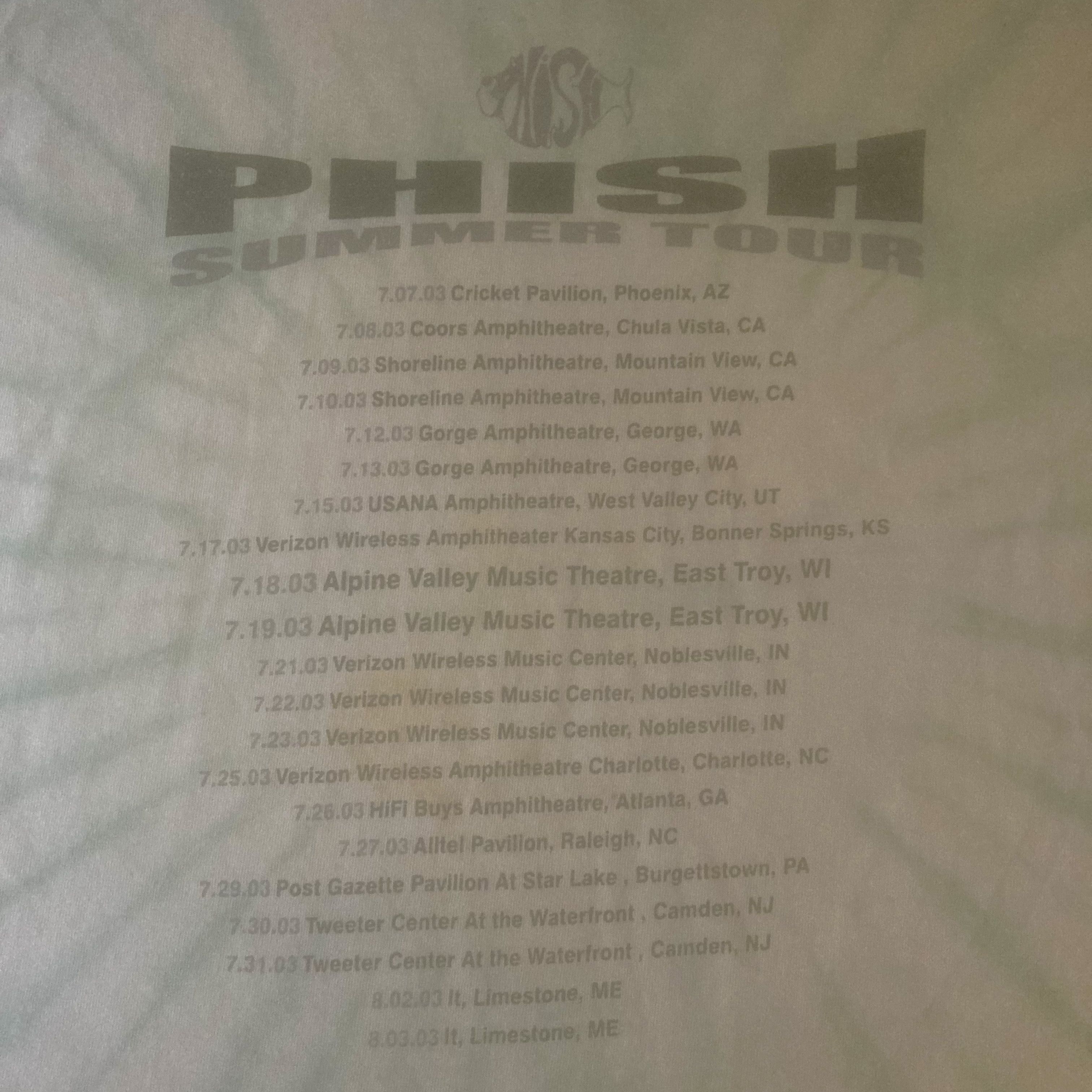 Grateful Dead Vintage Y2K 2003 Phish Rock Tour Tie Dye T-shirt - XL Size US XL / EU 56 / 4 - 4 Thumbnail