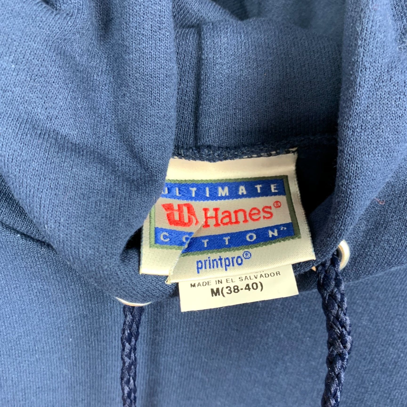 Hanes Vintage Hanes Ultimate Cotton Printpro Blue Hoodie Sweatshirt Med M Unisex Adults Pullover Hooded Pockets Cotton Fleece 90s Decade Mens Womens Size US M / EU 48-50 / 2 - 3 Thumbnail