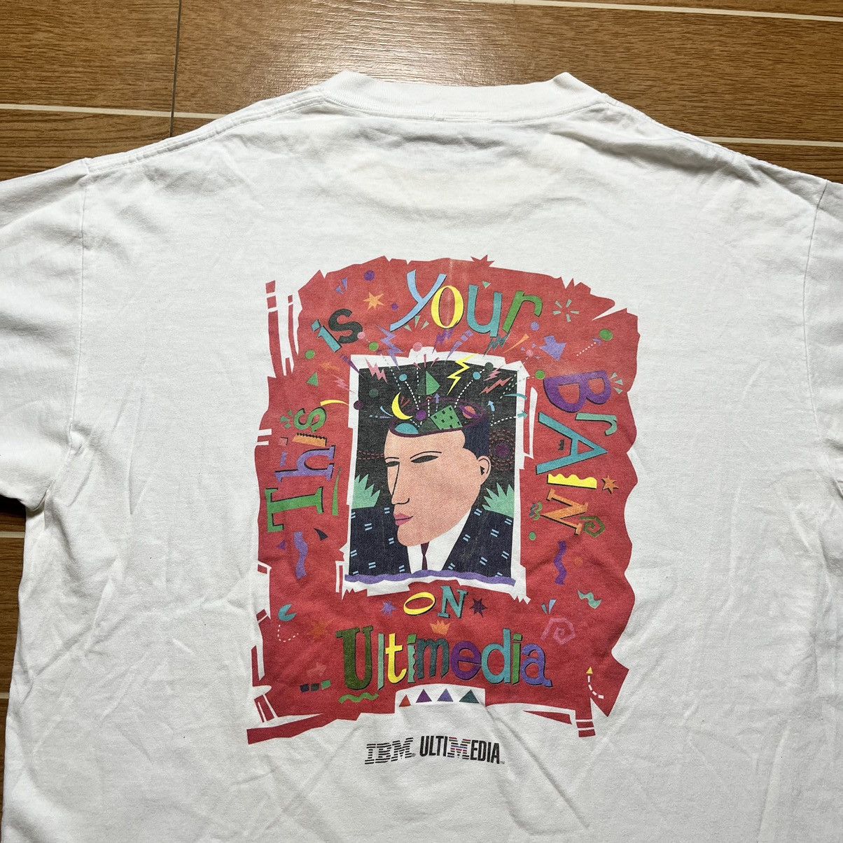Vintage Vintage 90's IBM Multimedia Tech Art Tee Size US XL / EU 56 / 4 - 13 Thumbnail