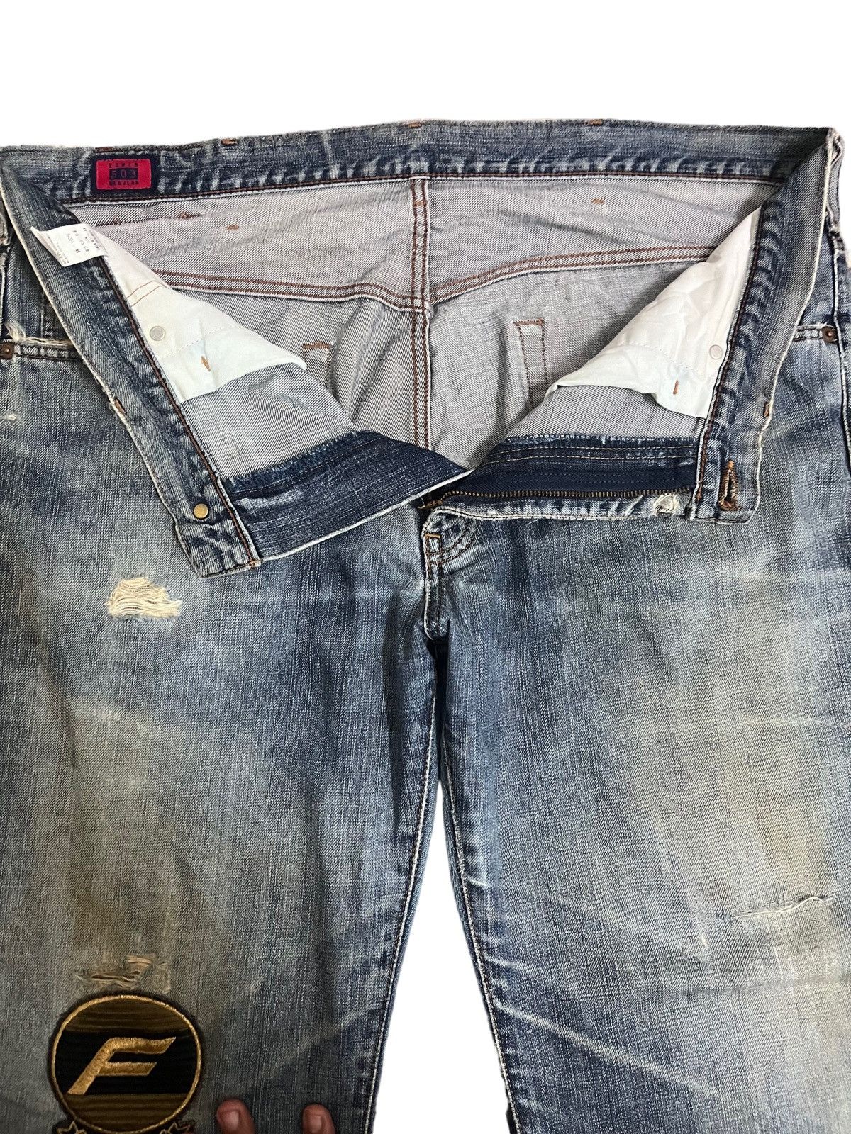 Edwin × Japanese Brand × Vintage Vintage Edwin 503 Baggy Flintlock Patches Style Denim Size US 41 - 4 Thumbnail