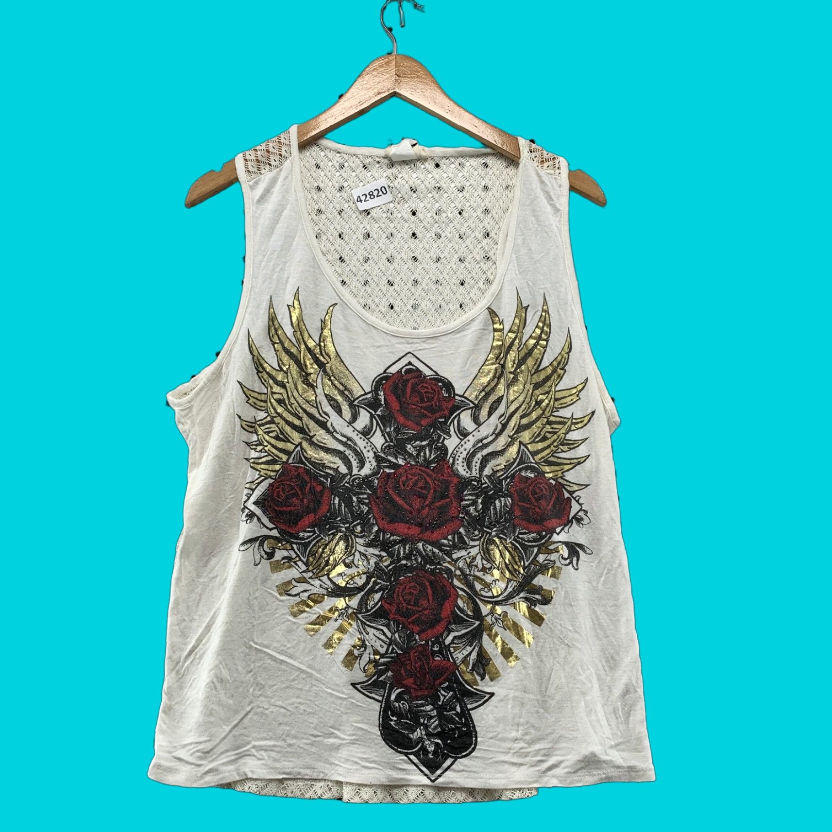 Affliction Xzavier Womens Tank Shirt L White - Casual Sleeveless Top, Regular Fit, Adult, White, - 90s/Affliction Style? Size L / US 10 / IT 46 - 1 Thumbnail