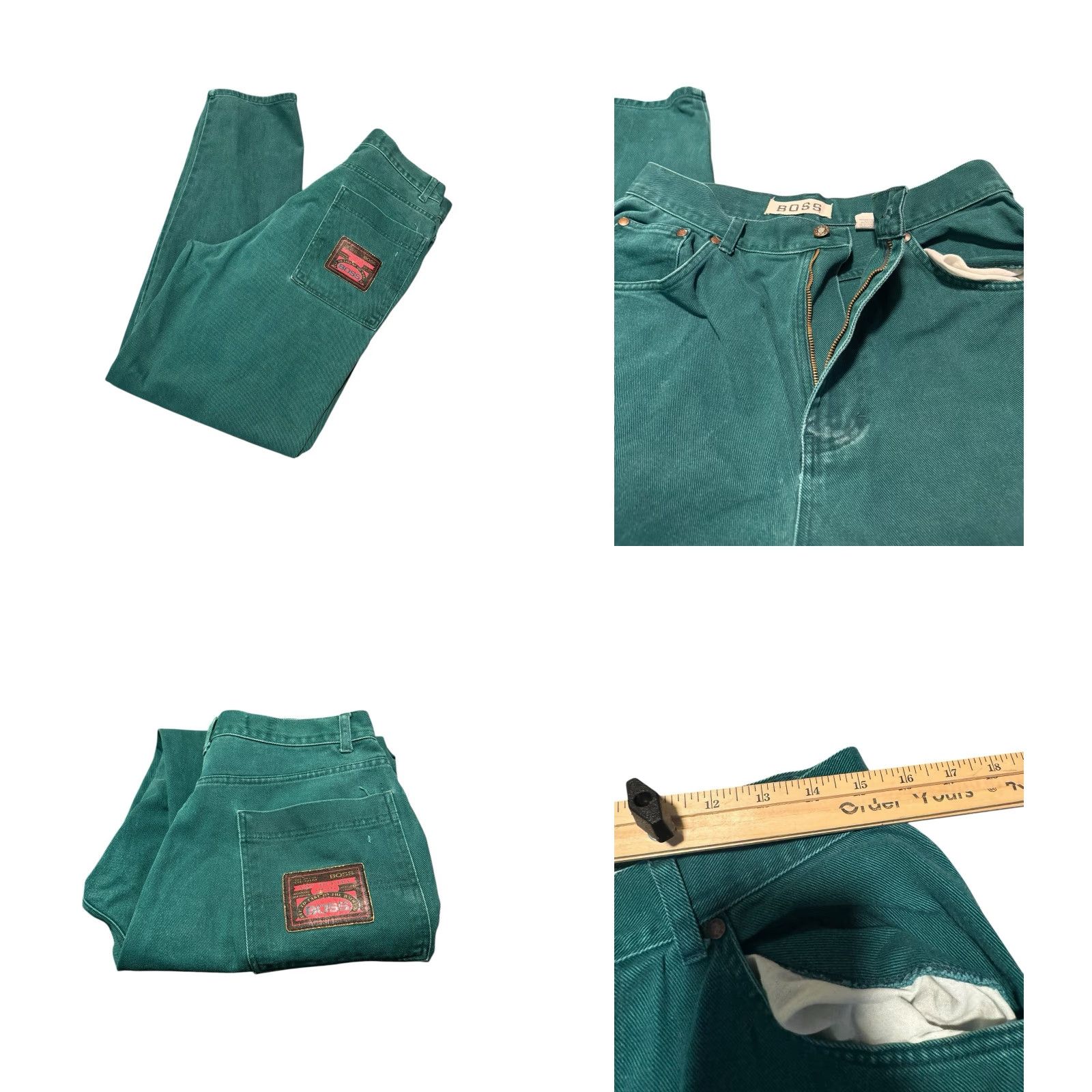 Hugo Boss VINTAGE Hugo Boss Men's Green 5 Pocket Denim Jeans Baggy Skater 34x32 Regular Size 42in Waist Size US 34 / EU 50 - 9 Thumbnail