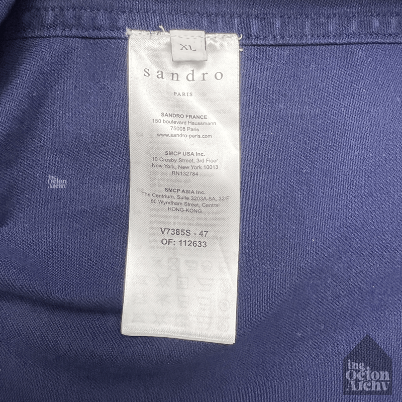 Sandro Size XL Sandro Cotton Overshirt 'Dark Blue' V7385S Pre-Owned Size US XL / EU 56 / 4 - 6 Thumbnail
