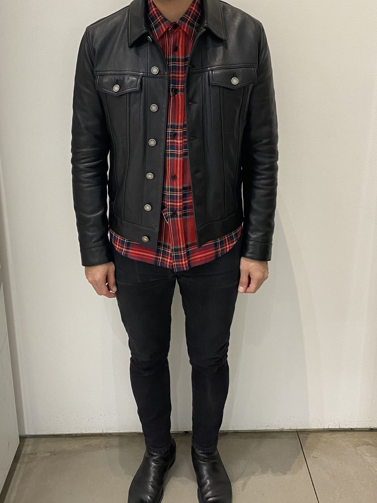 Saint Laurent Paris Saint Laurent Paris - Lamb skin Trucker Jacket - size 48 Size US M / EU 48-50 / 2 - 9 Thumbnail