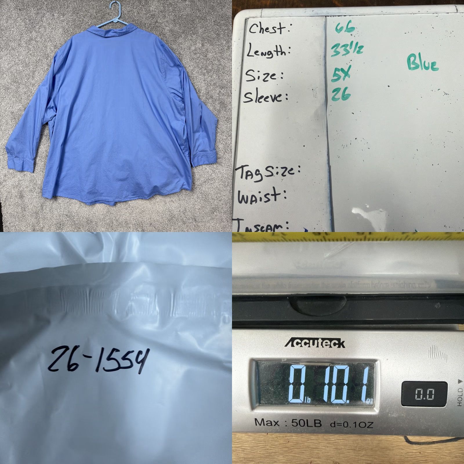Vintage VINTAGE? No. Woman Within Button-Up Tunic Shirt Women 5X Blue Cotton Long Sleeve Casual Workwear Preppy Size XXL / US 16-18 / IT 52-54 - 8 Thumbnail