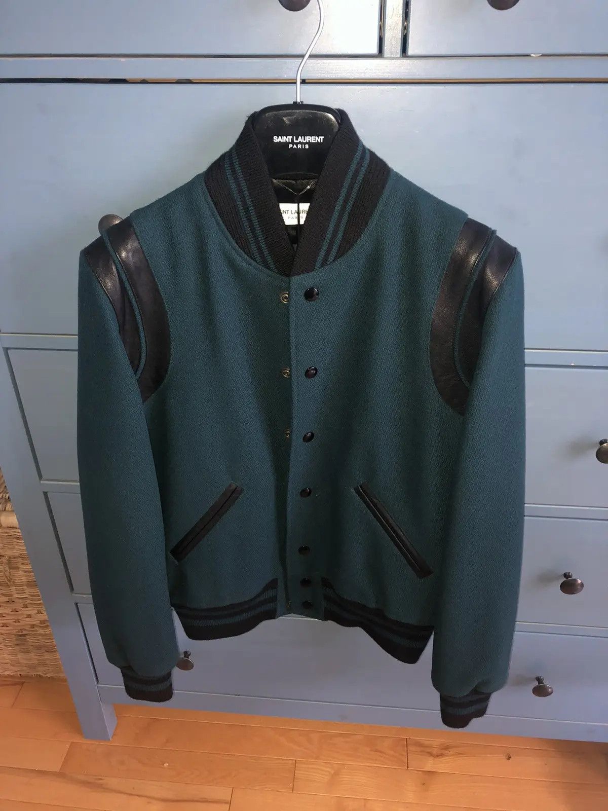 Hedi Slimane × Saint Laurent Paris Saint Laurent Teal Teddy size Small (46) Size US S / EU 44-46 / 1 - 11 Thumbnail