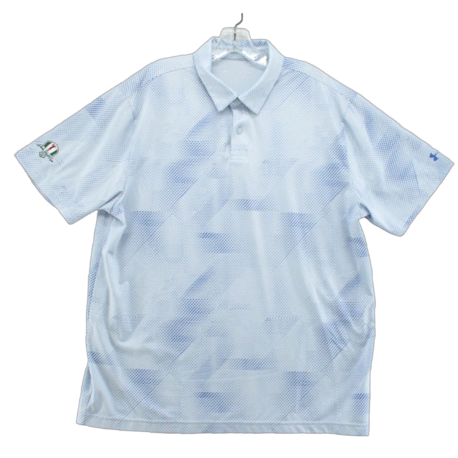 Under Armour VINTAGE Under Armour Shirt Mens XL Blue Geometric Heat Gear Golf Polo Loose Fit Size US XL / EU 56 / 4 - 1 Thumbnail