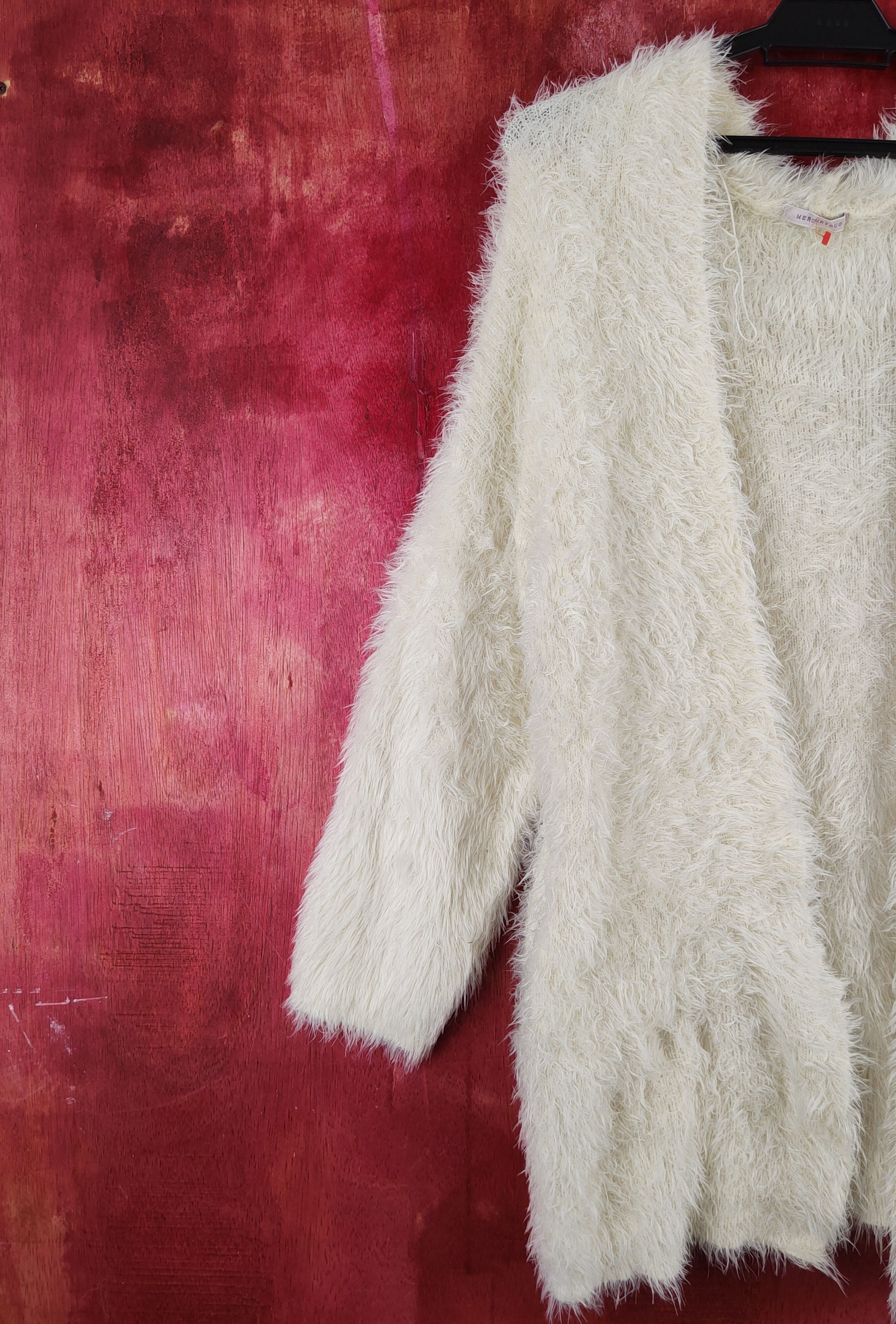 Homespun Knitwear Mercuryduo Cream Fur Mohair Knitwear Cardigan #2011 Size M / US 6-8 / IT 42-44 - 3 Thumbnail