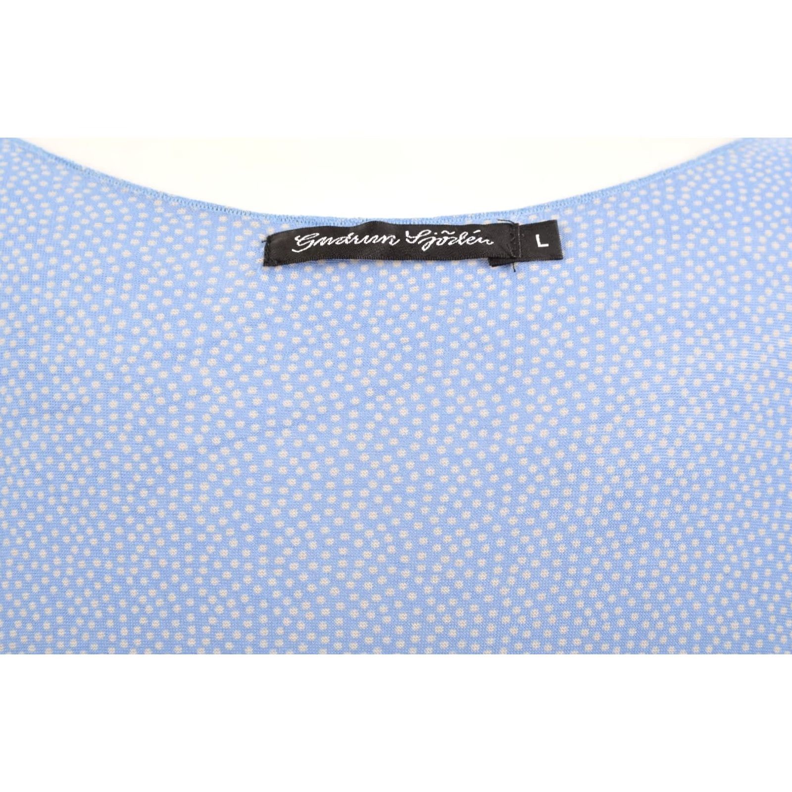Vintage Gudrun Sjödén Gudrun Sjoden Blue Polka Dot Lyocell Dress L Women Short A-Line Size L / US 10 / IT 46 - 5 Thumbnail