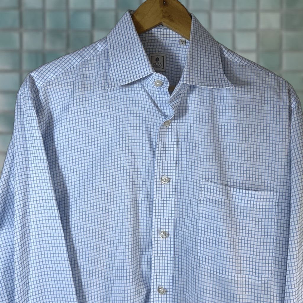 Peter Millar Peter Millar Performance Poplin Blue Checked Performance Sport Shirt L Multicolor Long Sleeve Men Shirt 15 1/2 Size US L / EU 52-54 / 3 - 1 Thumbnail