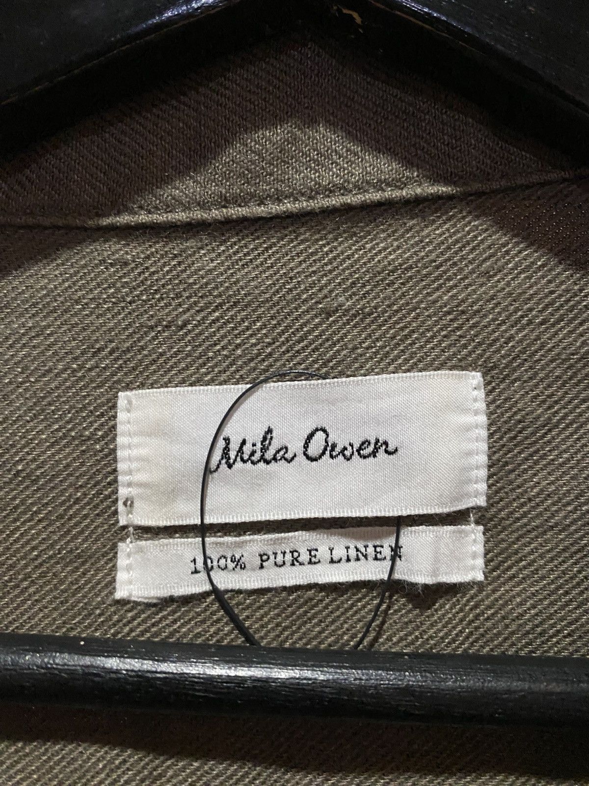 Japanese Brand Mila Owen Women’s 100% Pure Linen Utility Jacket –Earth-Tone Size ONE SIZE - 6 Thumbnail