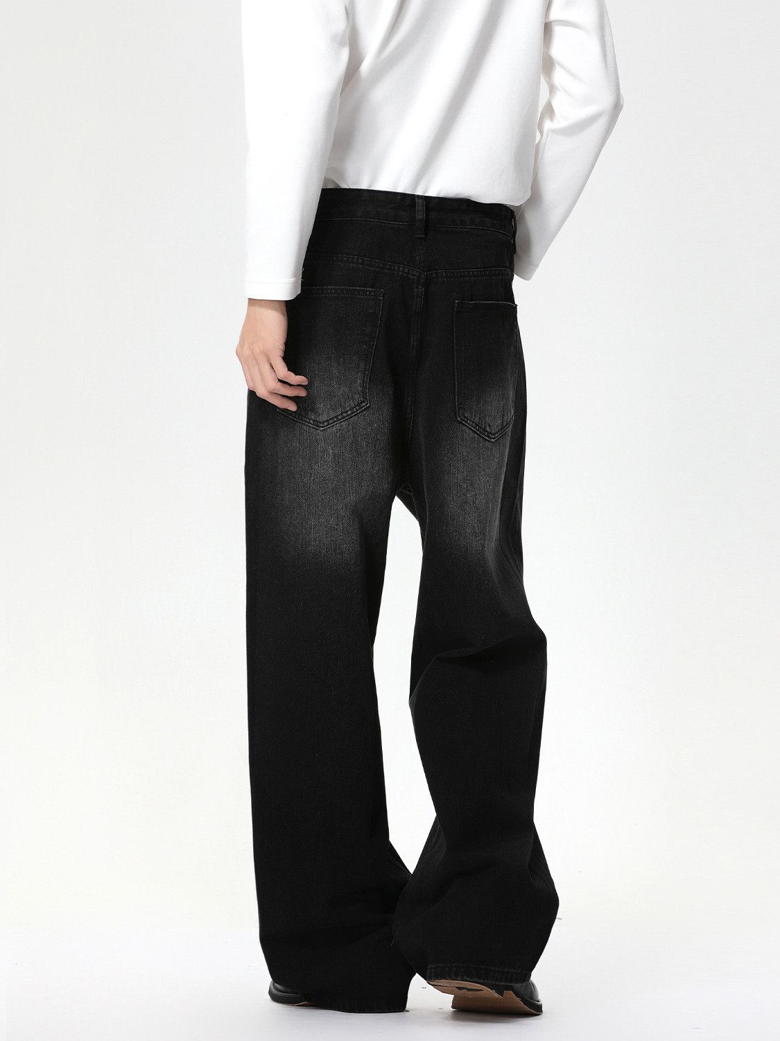 Japanese Brand Men's Japanese retro casual oversized wide-leg washed jeans Size US 32 / EU 48 - 4 Thumbnail