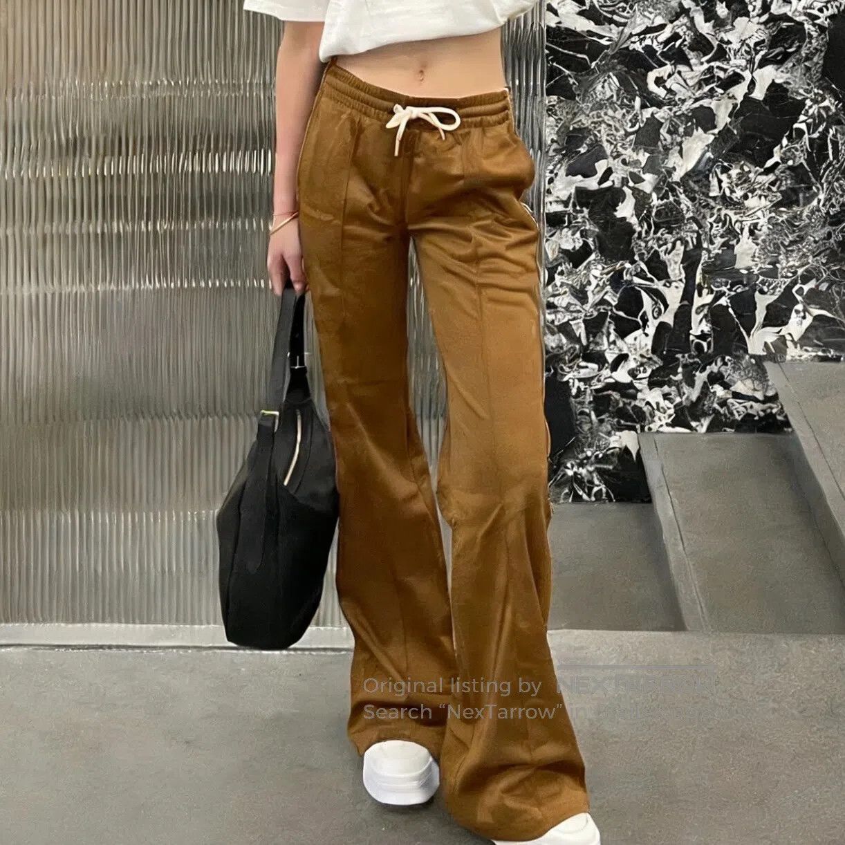 Celine CELINE Brown Drawstring Wide-Leg Pants| Size US 36 / EU 52 - 8 Thumbnail