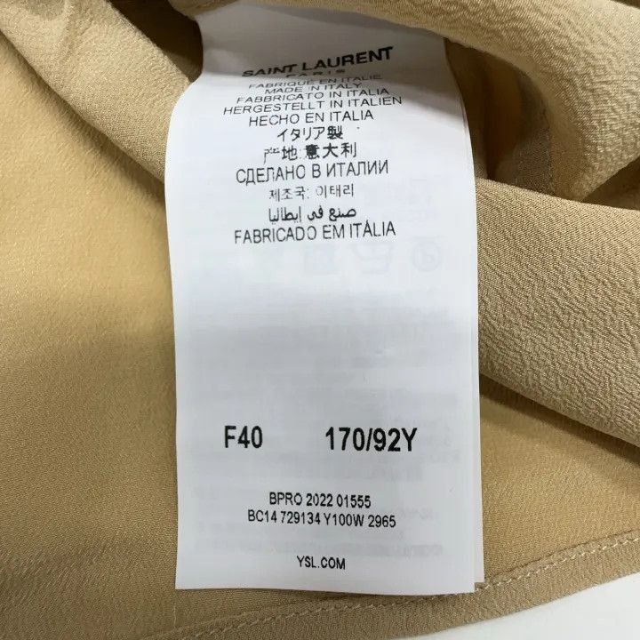 Other Saint Laurent Beige Long Sleeve Bow Tie Shirt -2507 Size M / US 6-8 / IT 42-44 - 4 Thumbnail