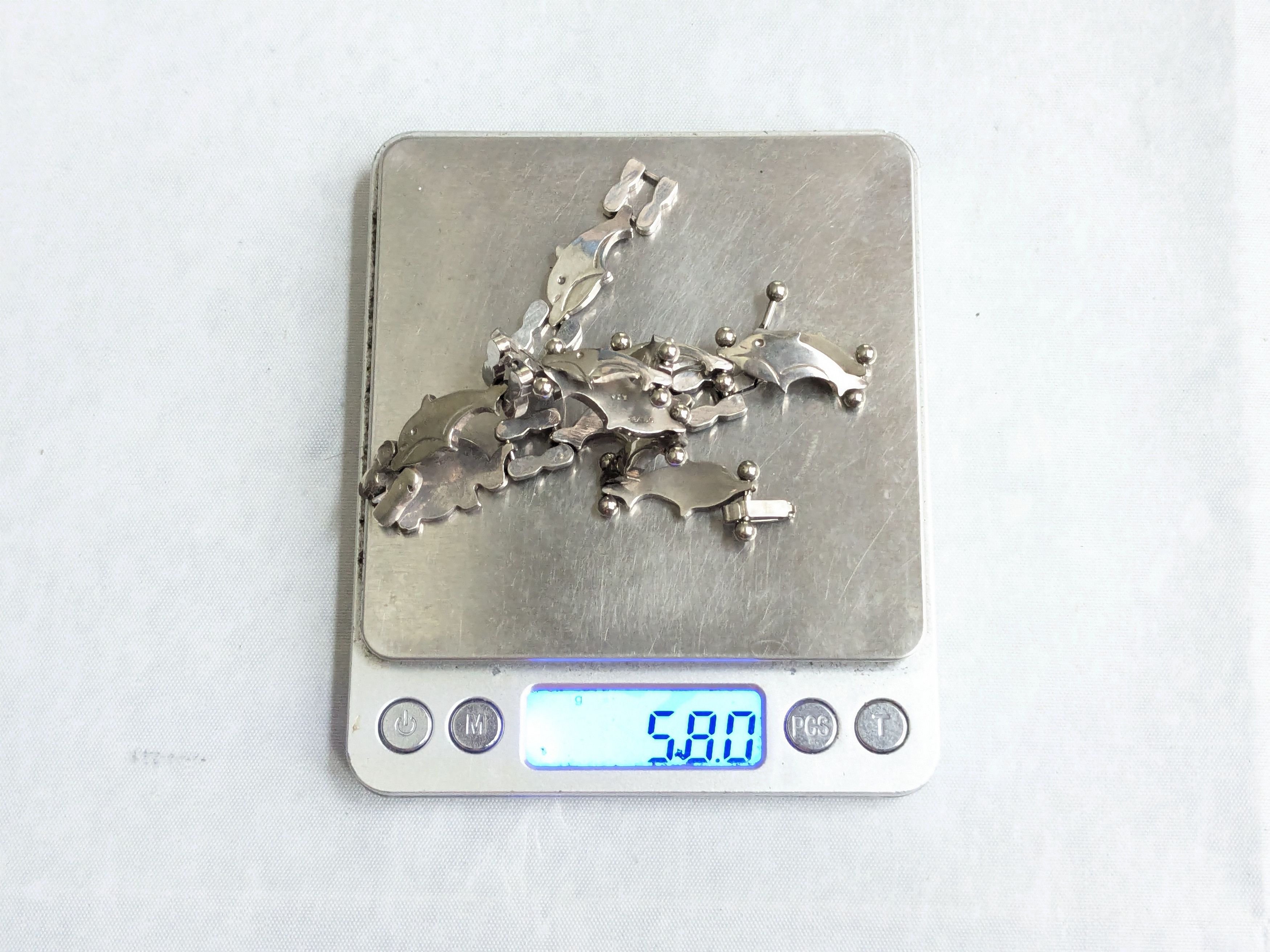 Jewelry Vintage Sterling Silver Bracelets Dolphin Elephant Whale Size ONE SIZE - 19 Thumbnail