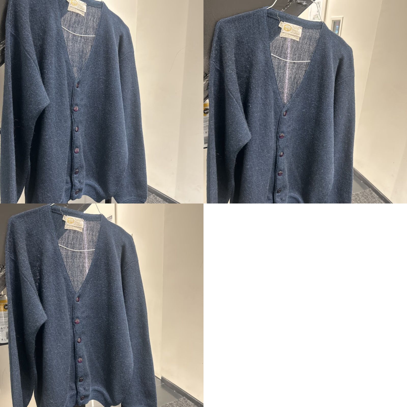 Vintage VINTAGE Pebble Beach Cardigan Sweater Men's XL Blue Knit Cable-V-Neck Long Sleeve Heavyweight Classic Button Crewneck Casual Workwear Fall Winter Size US XL / EU 56 / 4 - 8 Thumbnail
