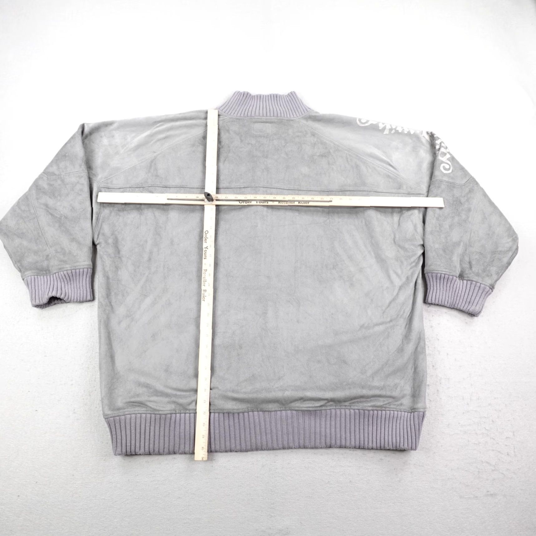 Akademiks Vintage Akademiks Jacket Mens 4XL Gray Faux Suede Bomber Coat Zip Up Hip Hop Y2K Size US XXL / EU 58 / 5 - 6 Thumbnail