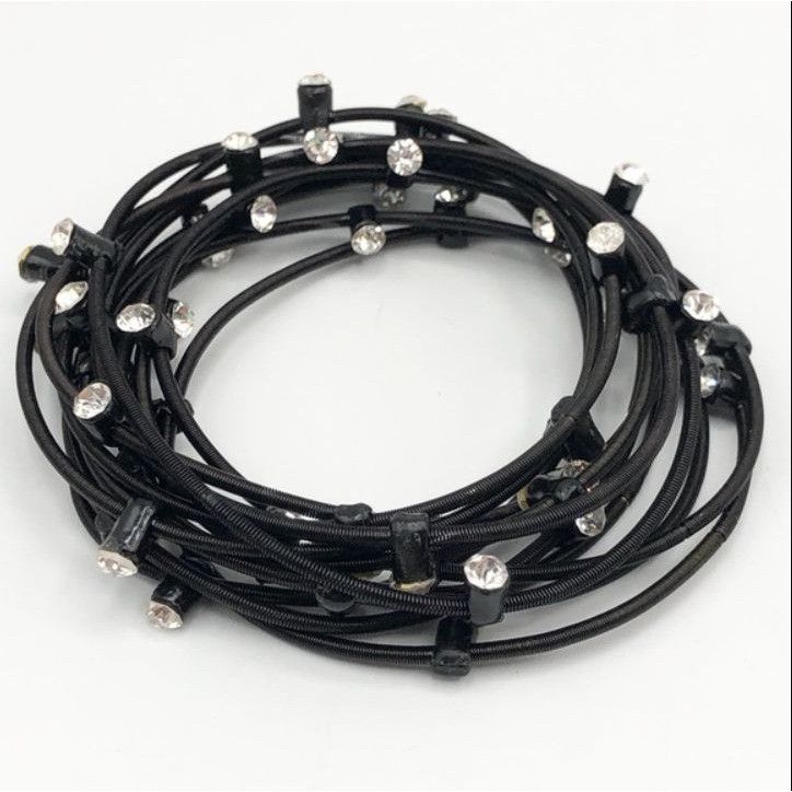 Other Bee Charming Sugar NY Piano Wire Black Rhinestone Bracelet Size ONE SIZE - 5 Thumbnail