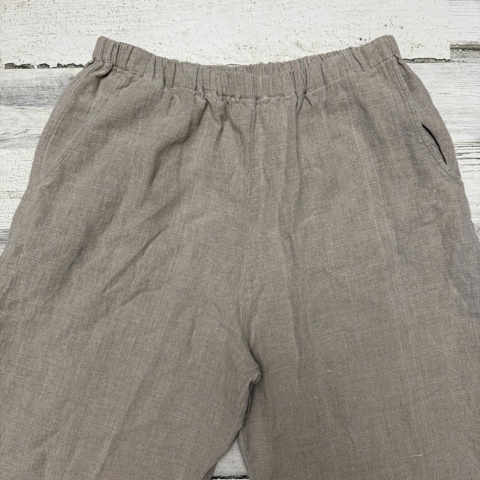 Flannel Boho Indie Flax Women's Linen Pants Medium Size 32" / US 10 / IT 46 - 4 Thumbnail